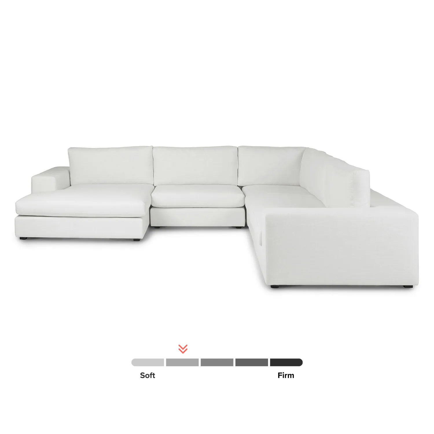 Beta 133.5_ Left Modular Conversational Sectional - Quartz White - Image 3