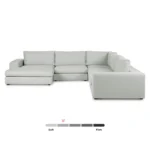 Beta 133.5_ Left Modular Conversational Sectional - Welsh Gray