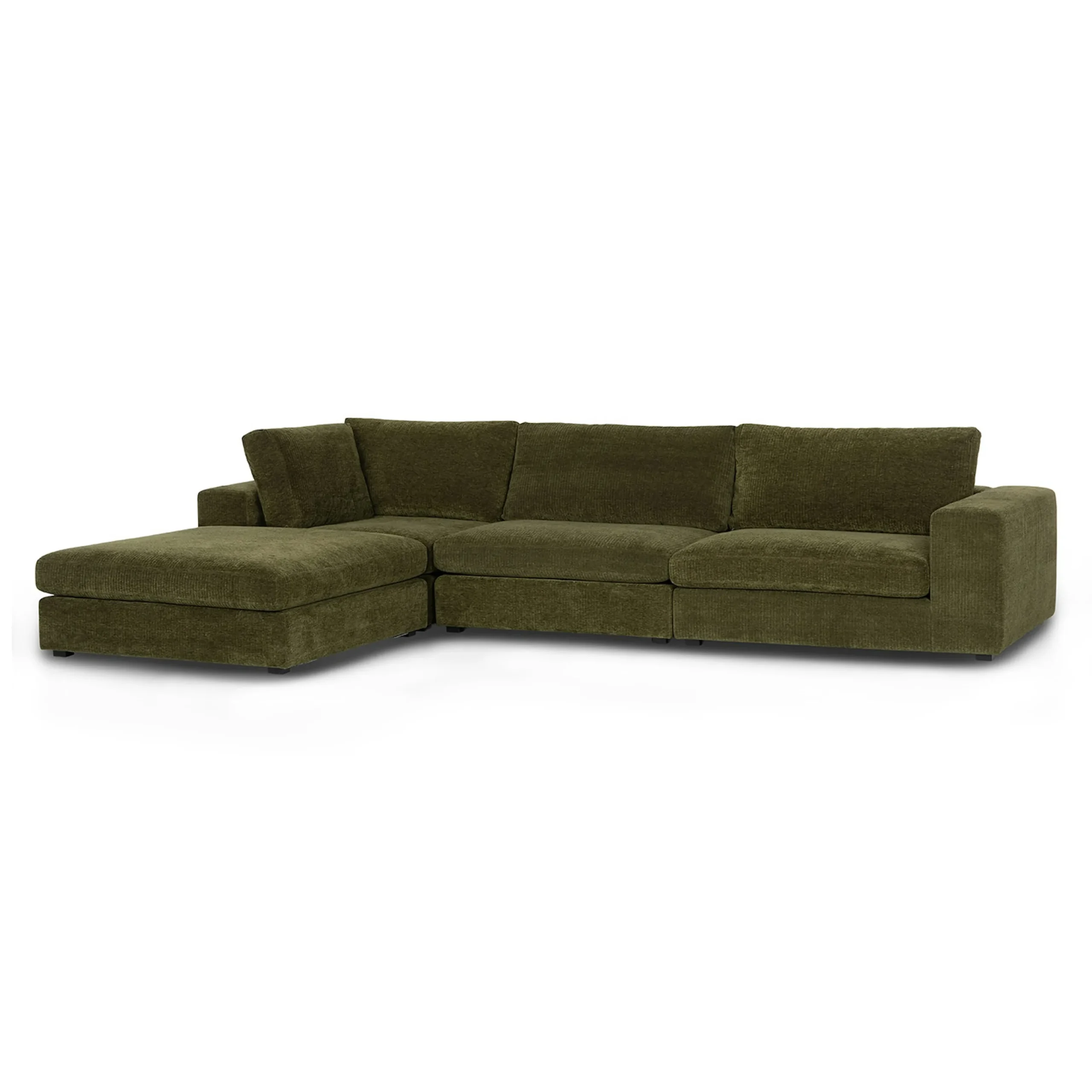 Beta 133.5_ Left Modular Sectional - Cypress Green - Image 3