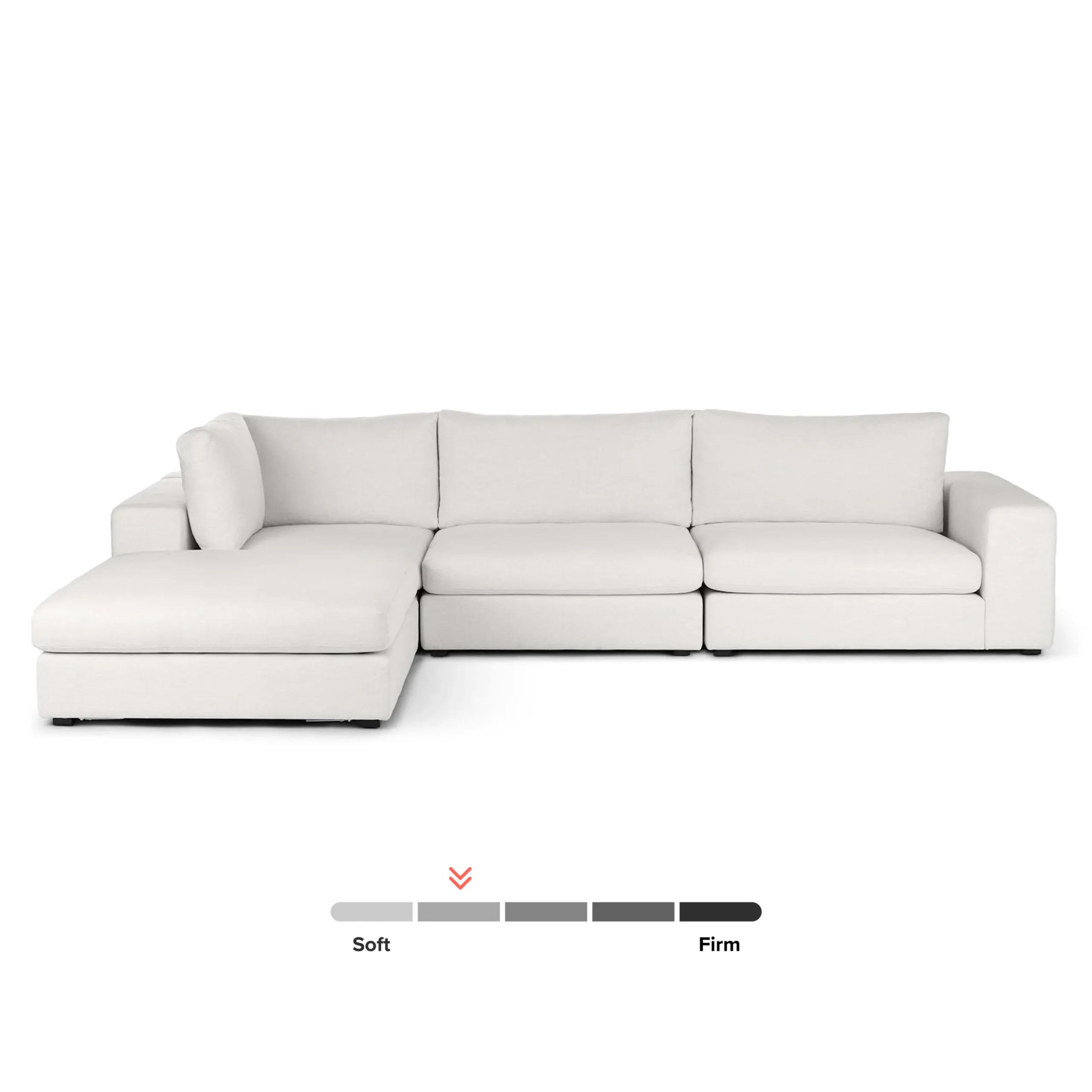 Beta 133.5_ Left Modular Sectional - Quartz White - Image 3