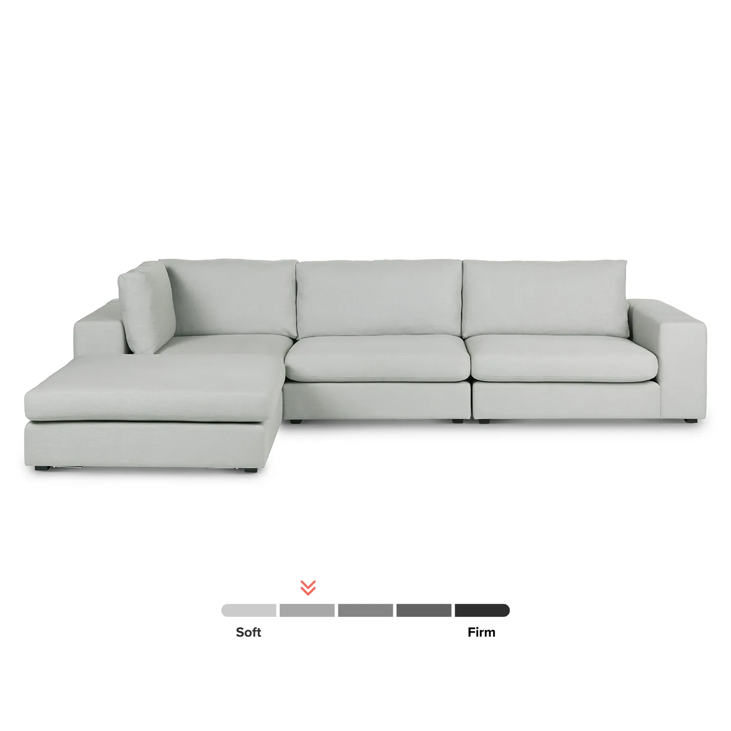 Beta 133.5_ Left Modular Sectional - Welsh Gray - Image 3