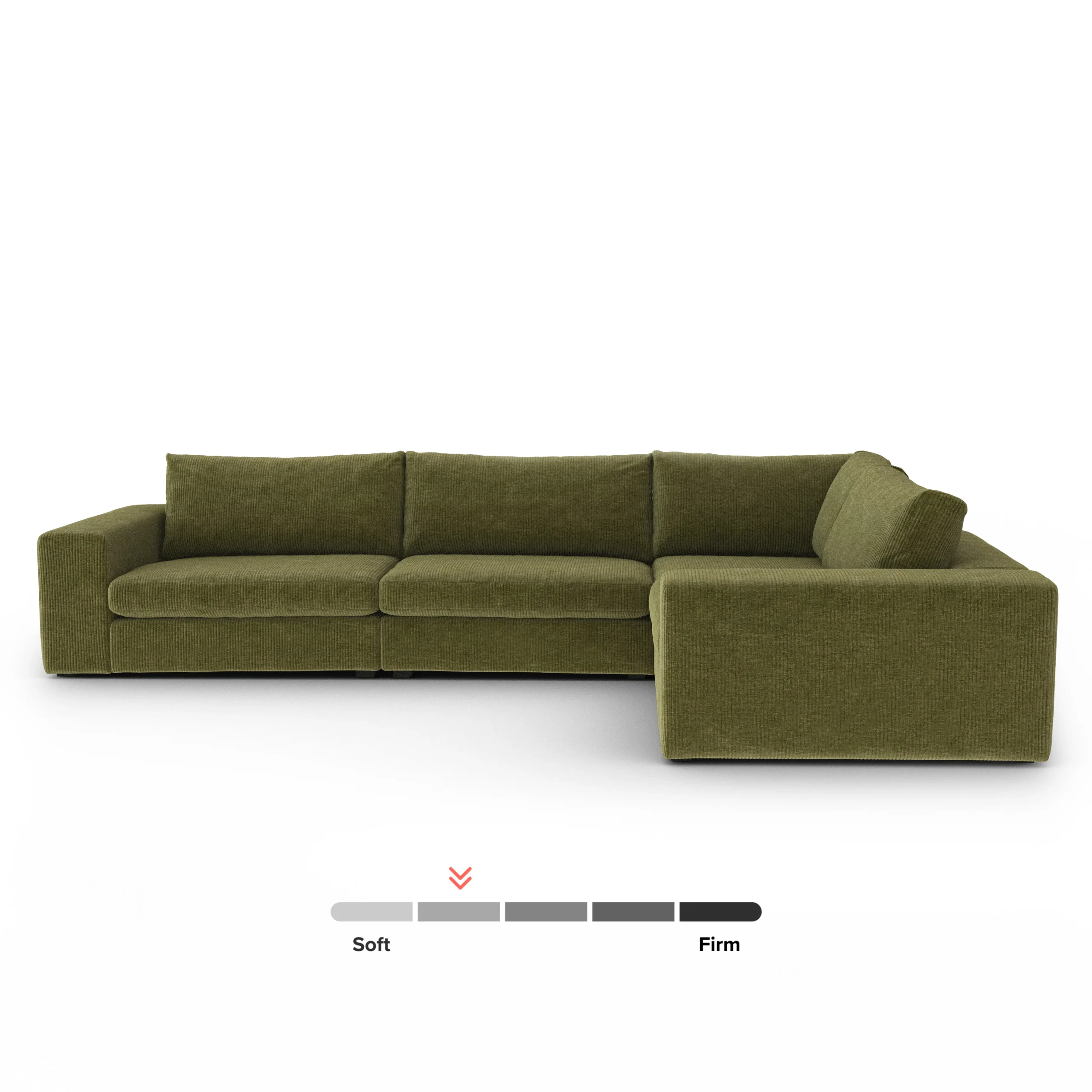 Beta 133.5_ Modular L Sectional - Cypress Green - Image 3