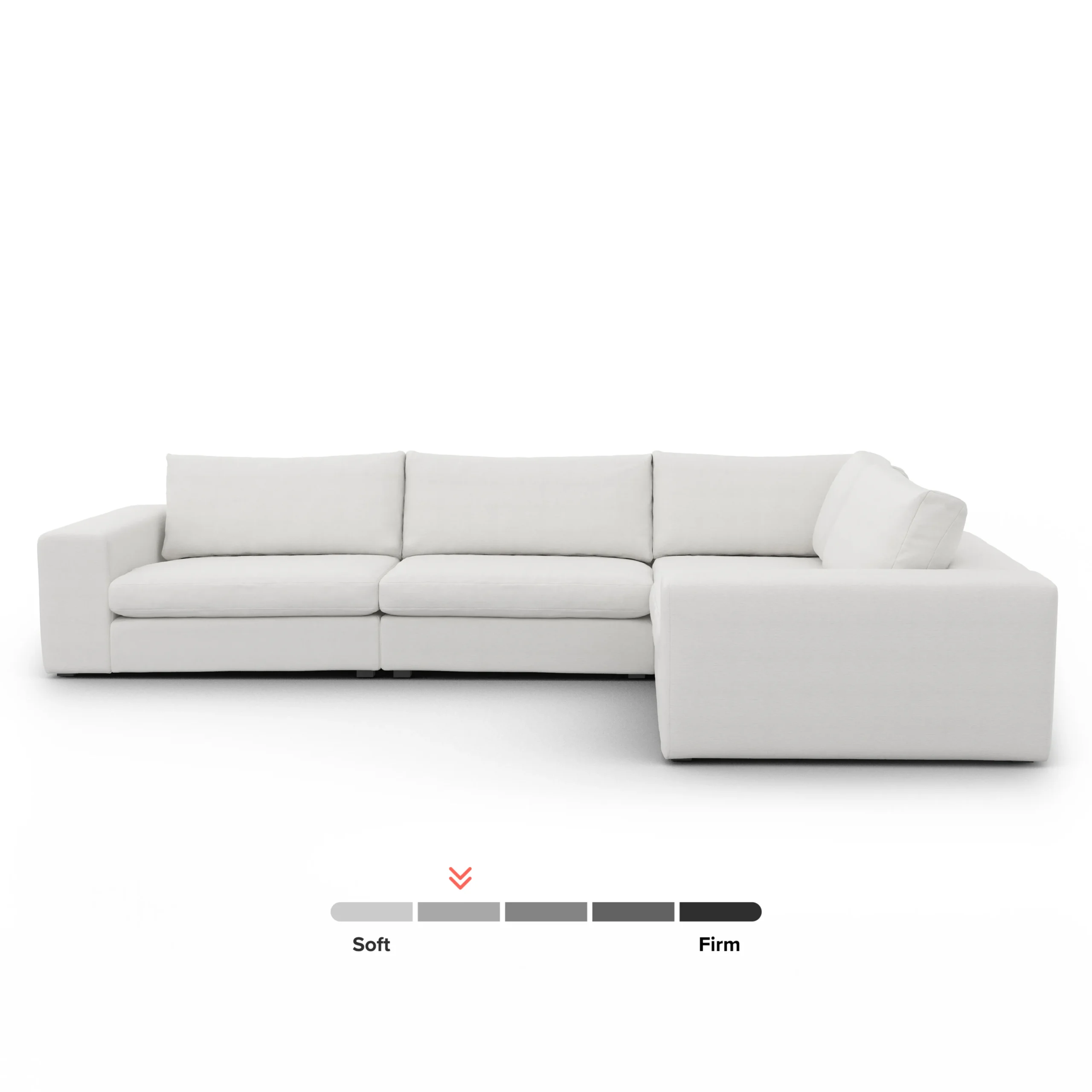 Beta 133.5_ Modular L Sectional - Quartz White - Image 3