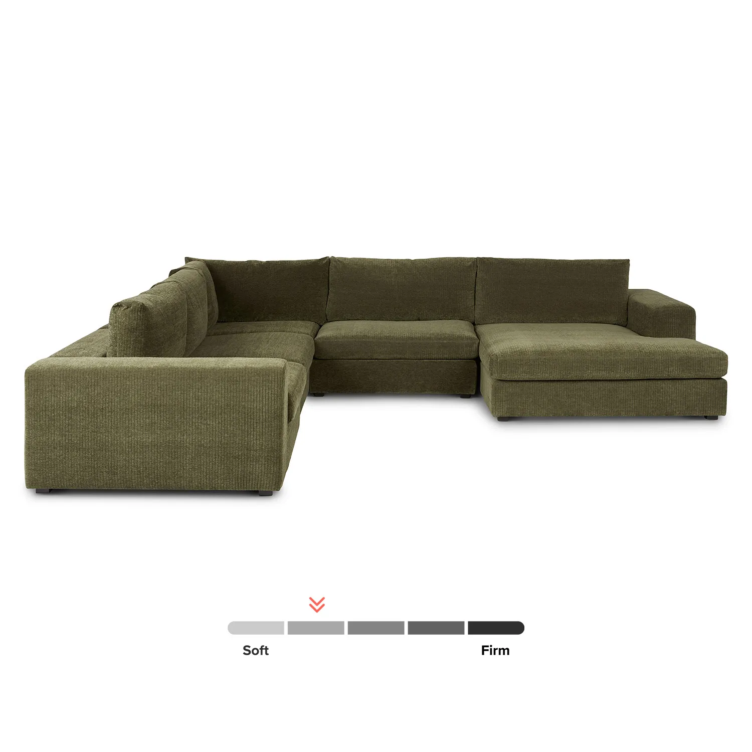 Beta 133.5_ Right Modular Conversational Sectional - Cypress Green - Image 3