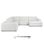 Beta 133.5_ Right Modular Conversational Sectional - Quartz White