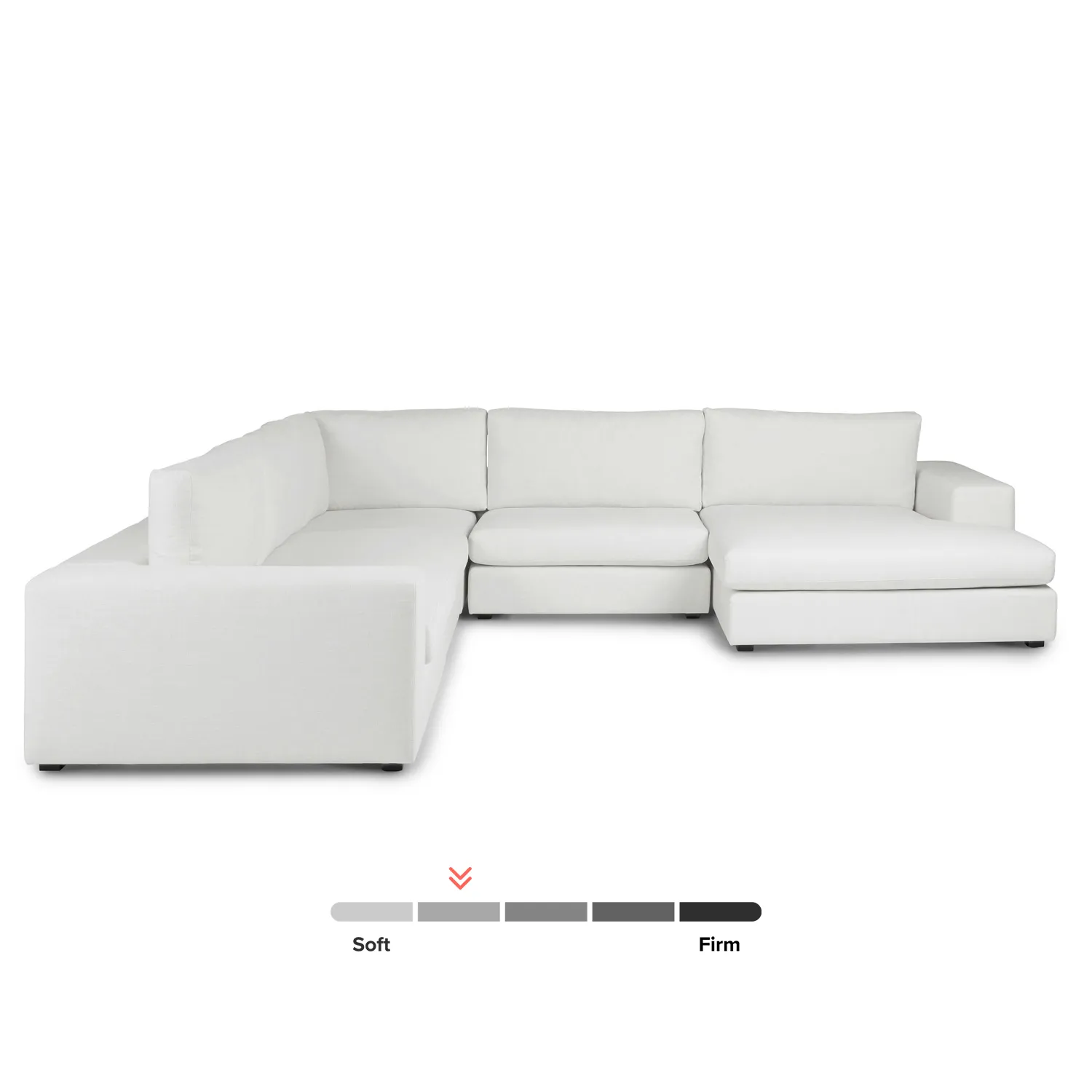 Beta 133.5_ Right Modular Conversational Sectional - Quartz White - Image 3