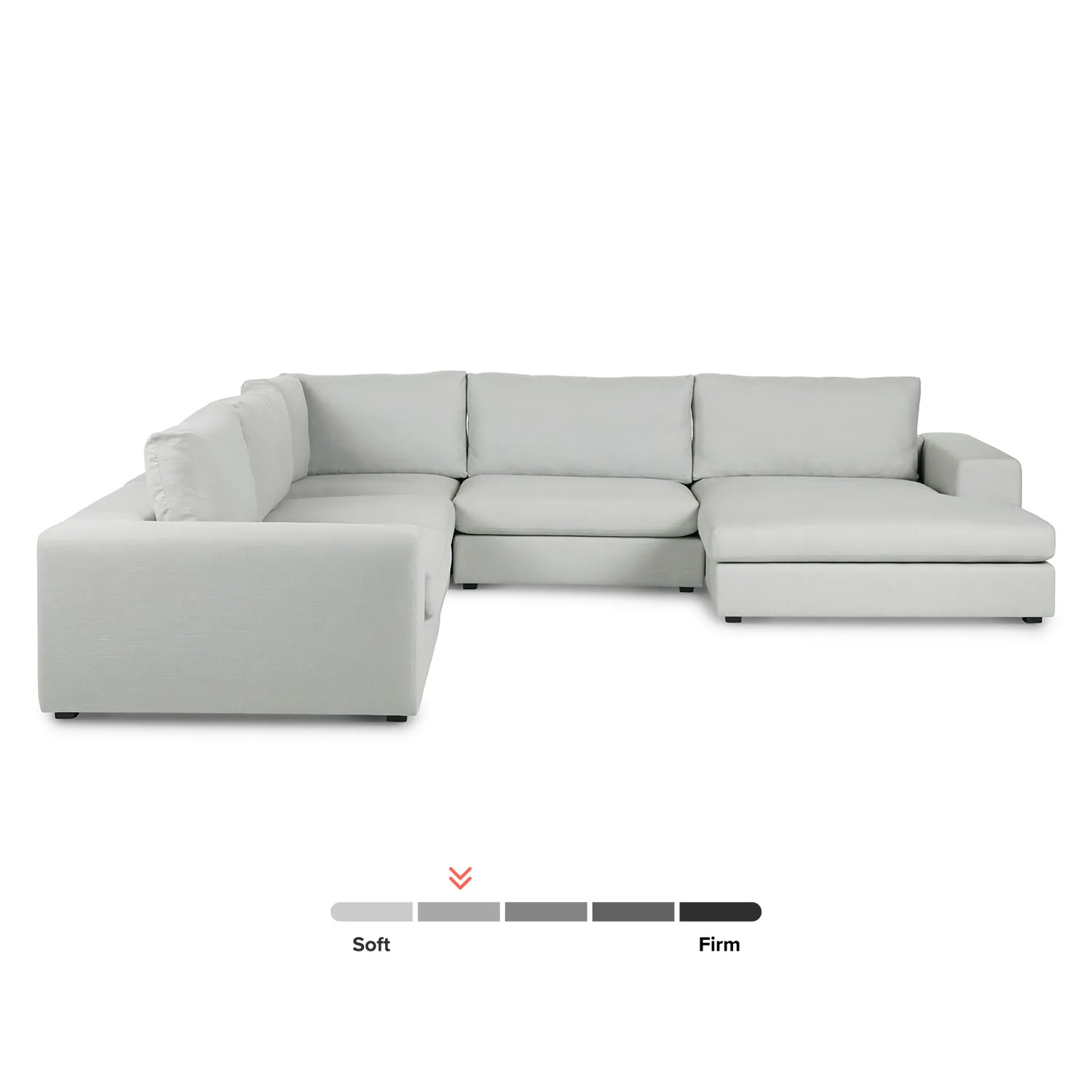 Beta 133.5_ Right Modular Conversational Sectional - Welsh Gray - Image 3