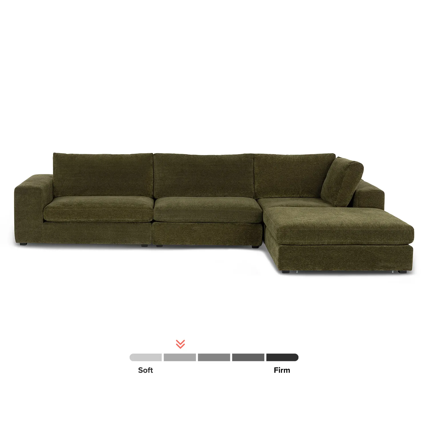 Beta 133.5_ Right Modular Sectional - Cypress Green - Image 3
