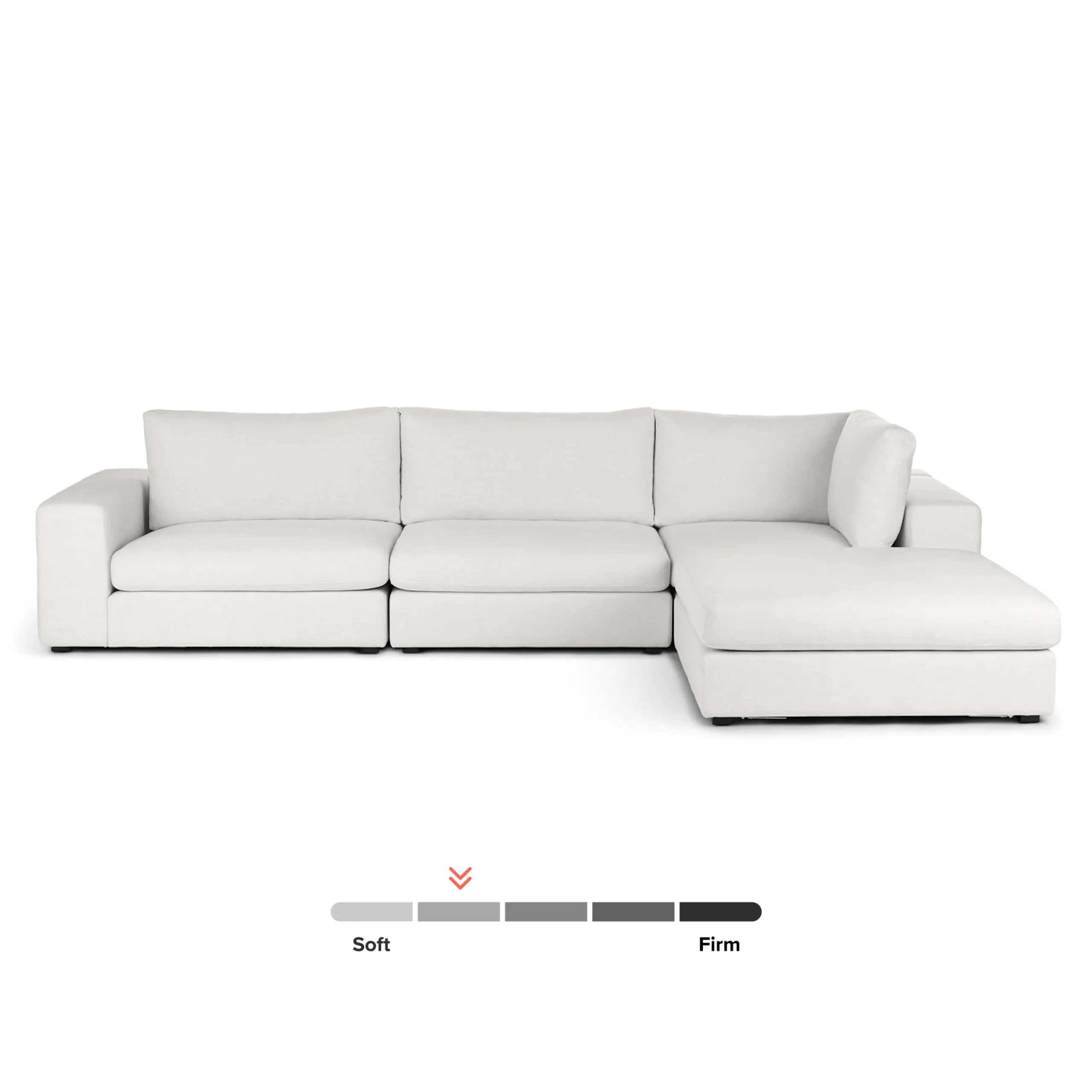 Beta 133.5_ Right Modular Sectional - Quartz White - Image 3