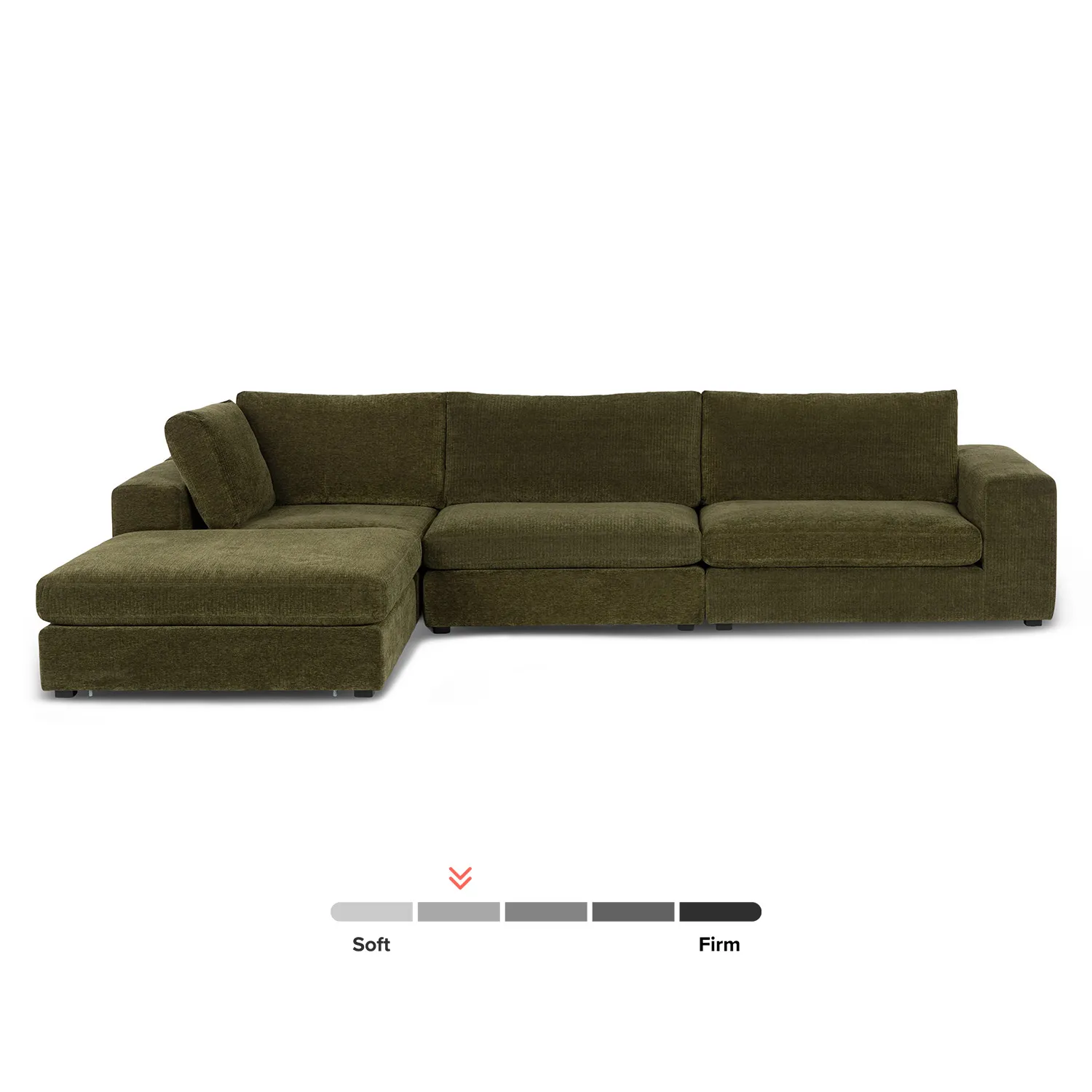 Beta 137.5_ Left Modular Chaise Sectional - Cypress Green - Image 3