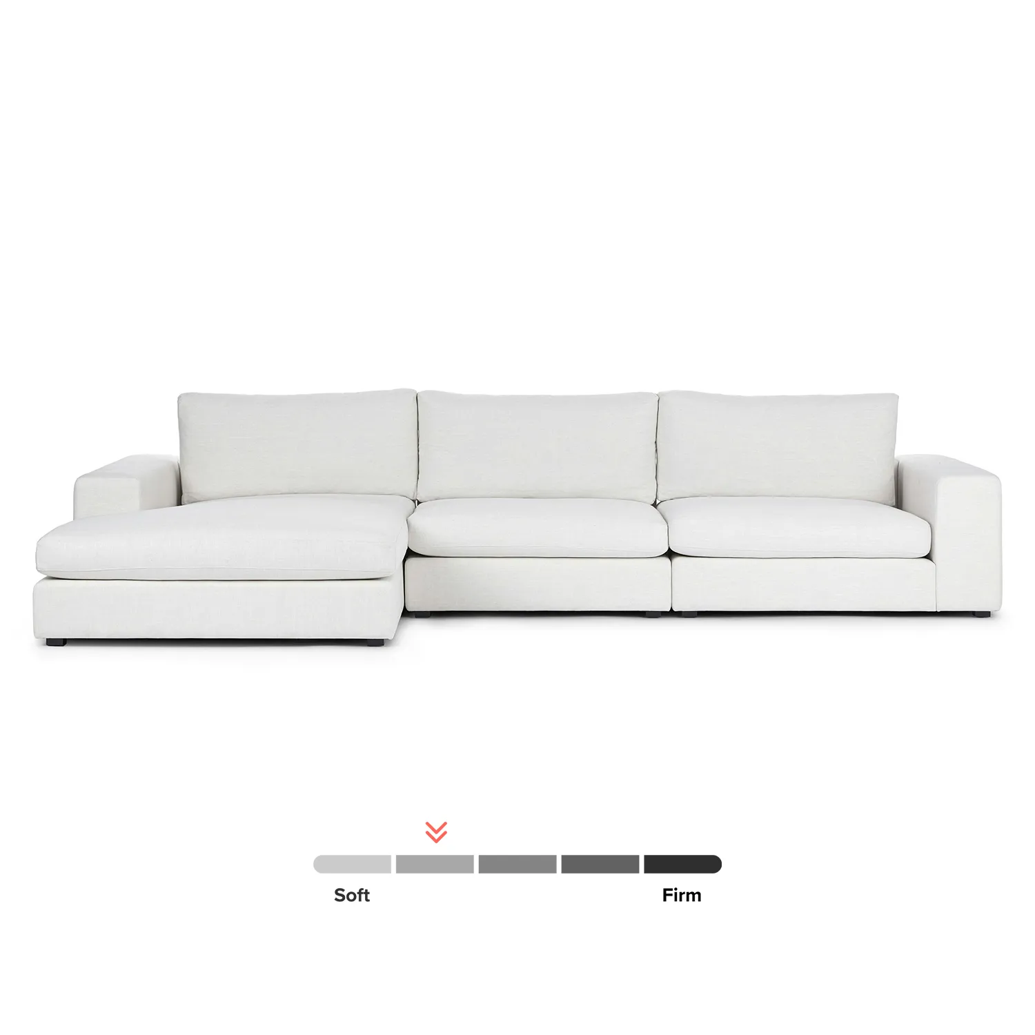 Beta 137.5_ Left Modular Chaise Sectional - Quartz White - Image 3