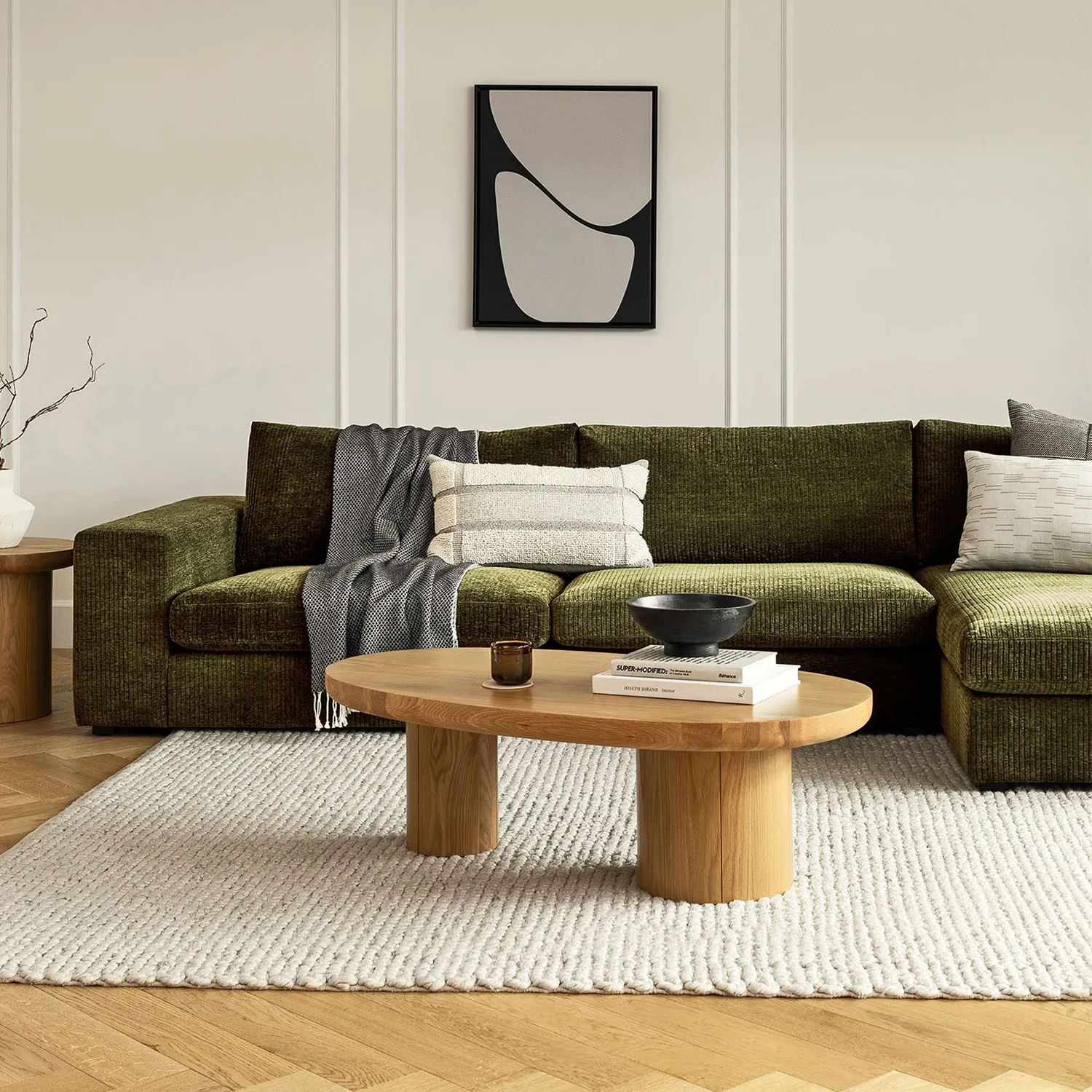 Beta 137.5_ Right Modular Chaise Sectional - Cypress Green - Image 3