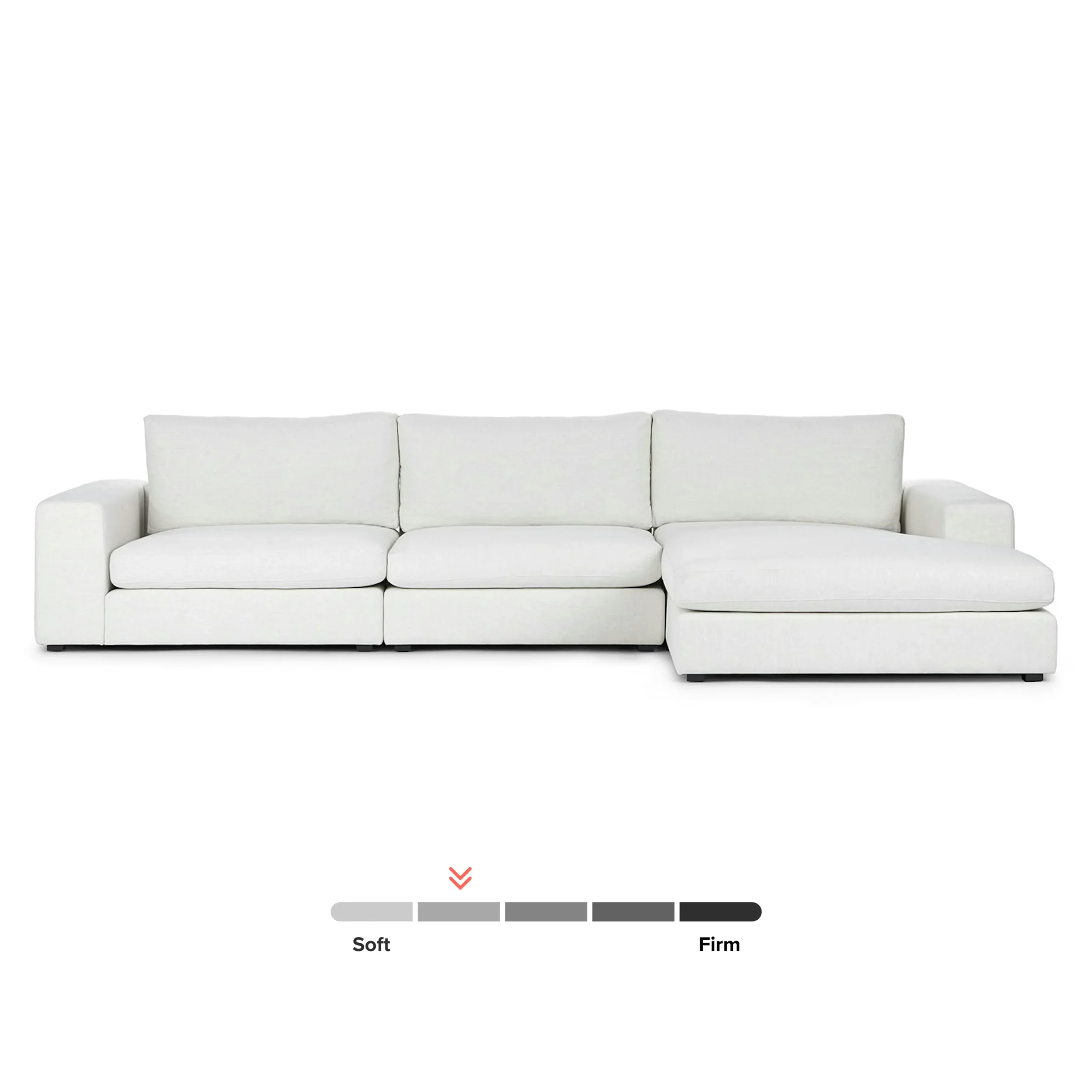 Beta 137.5_ Right Modular Chaise Sectional - Quartz White - Image 3
