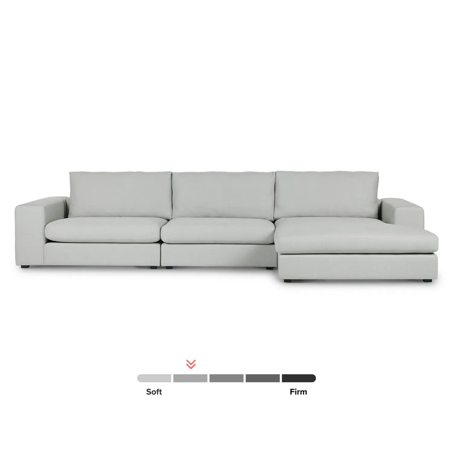 Beta 137.5_ Right Modular Chaise Sectional - Welsh Gray - Image 3