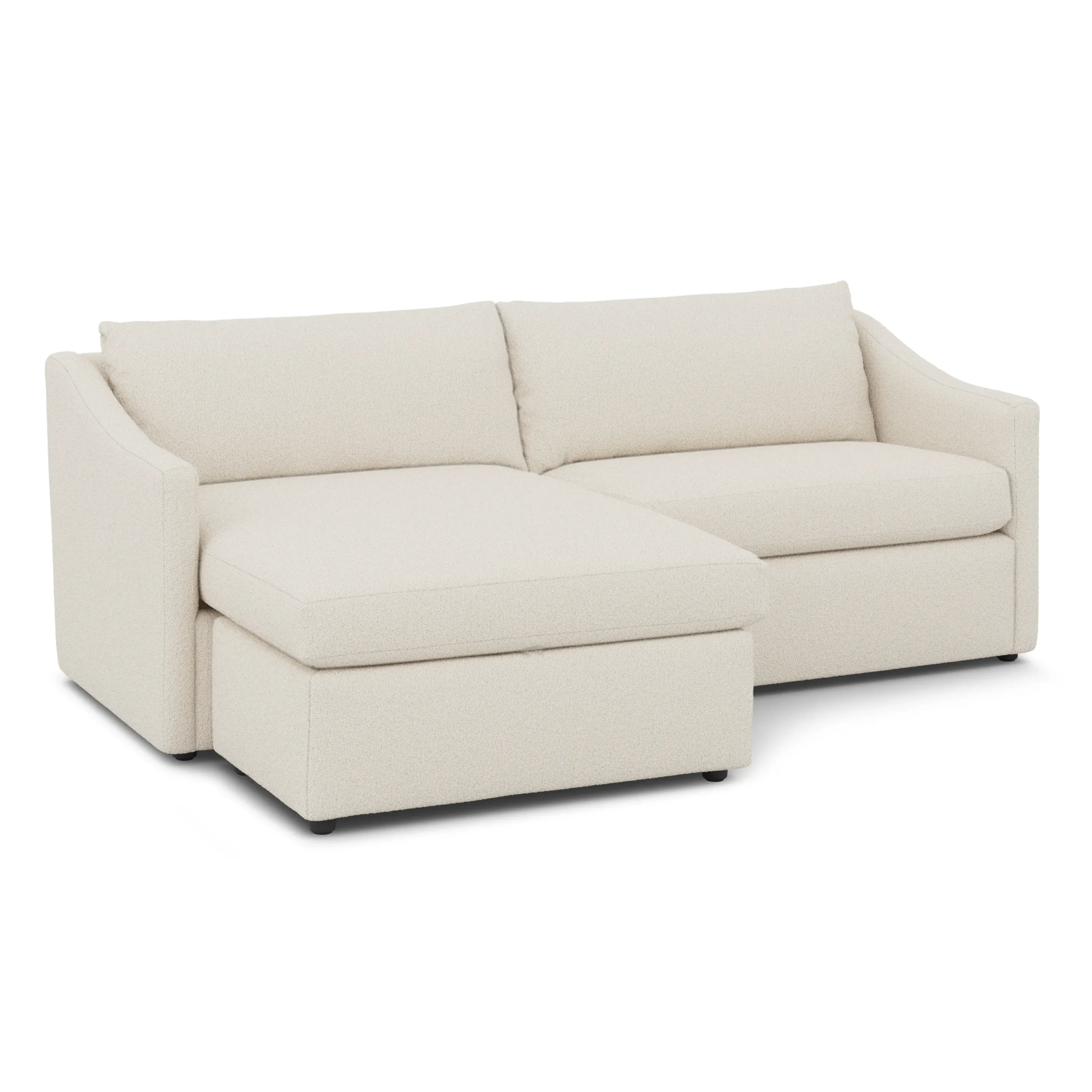 Landry 84.5_ Reversible Storage Sectional - Ivory Wool Bouclé - Image 3