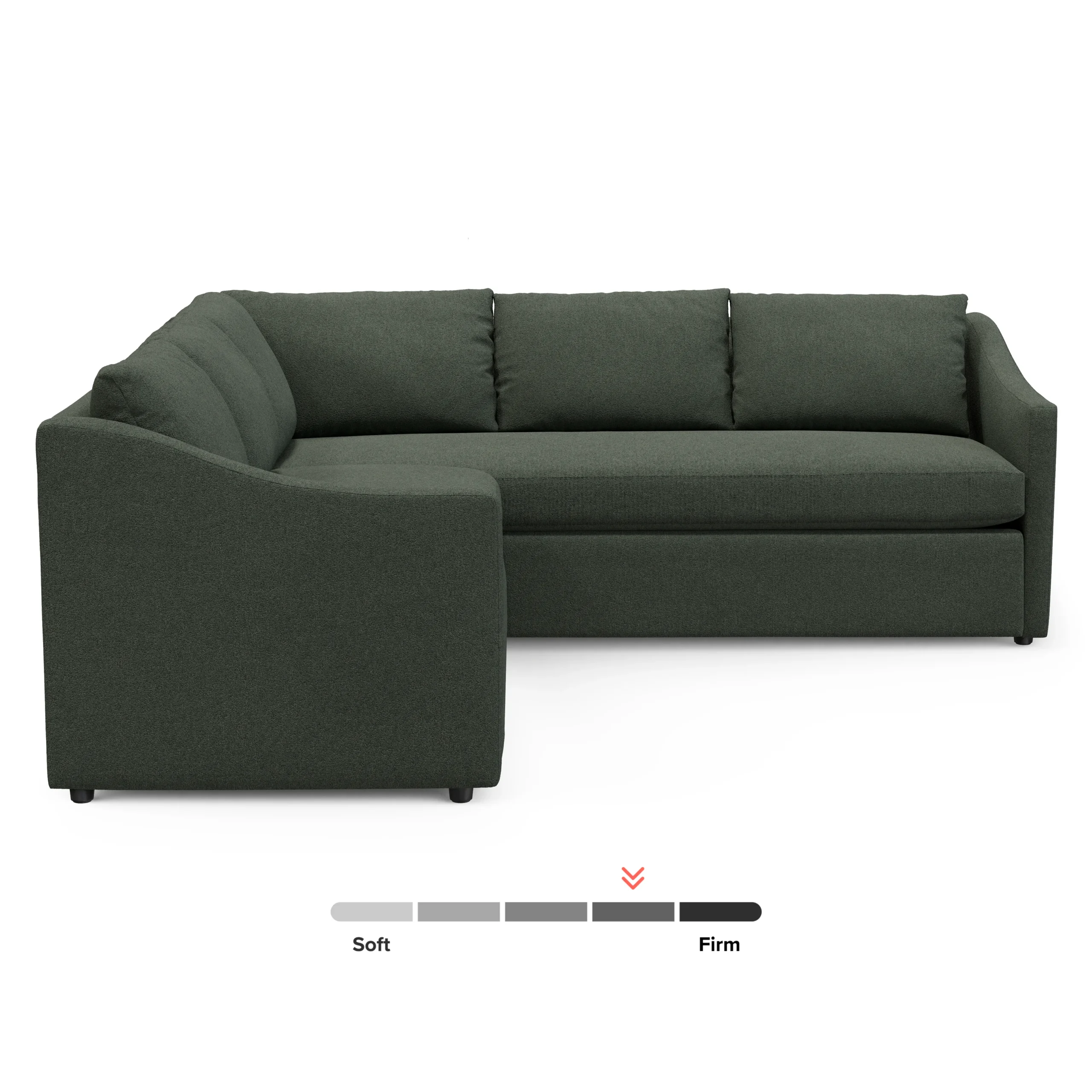 Landry 91_ Corner Sectional - Green Wool Bouclé - Image 3