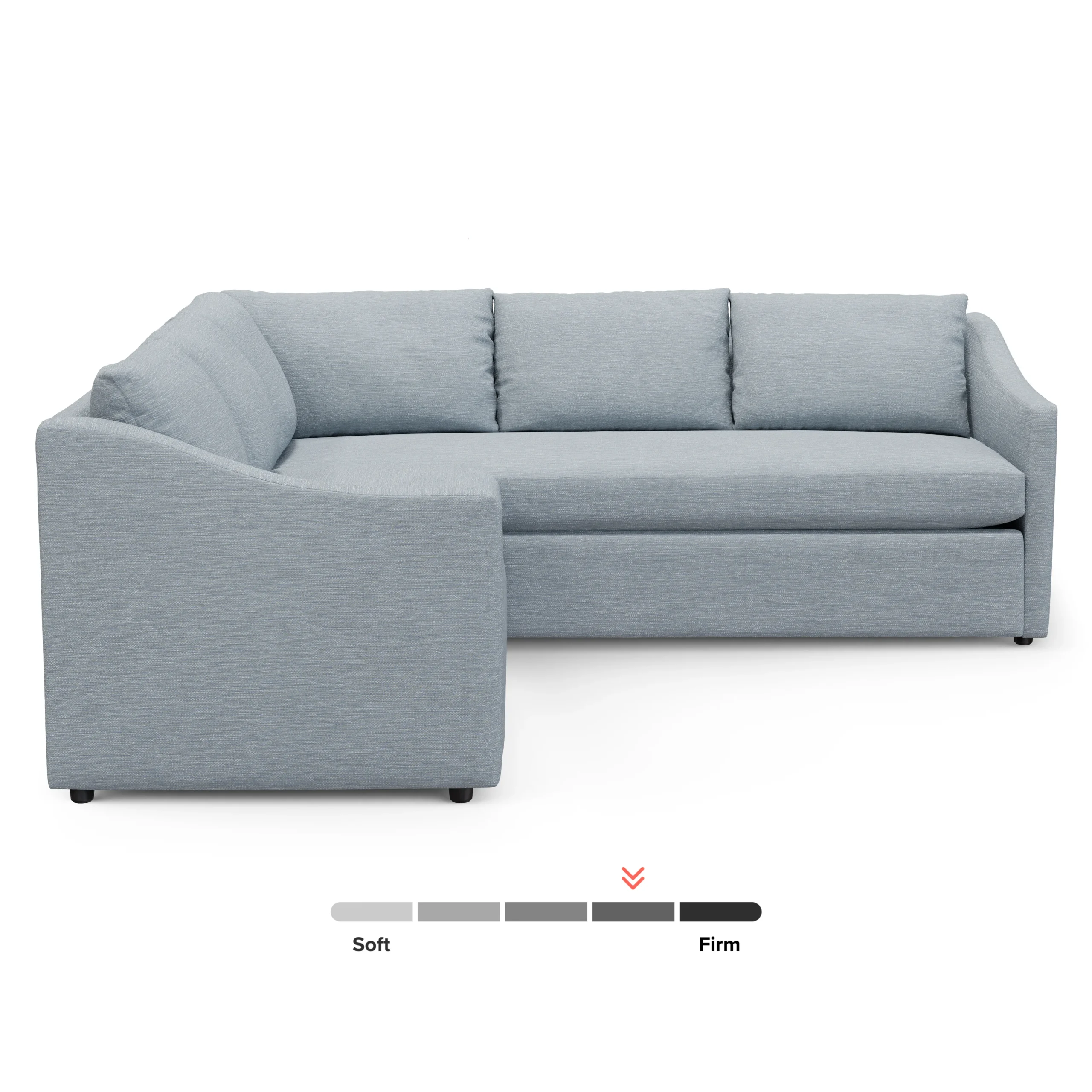 Landry 91_ Corner Sectional - Silver Light Blue - Image 3