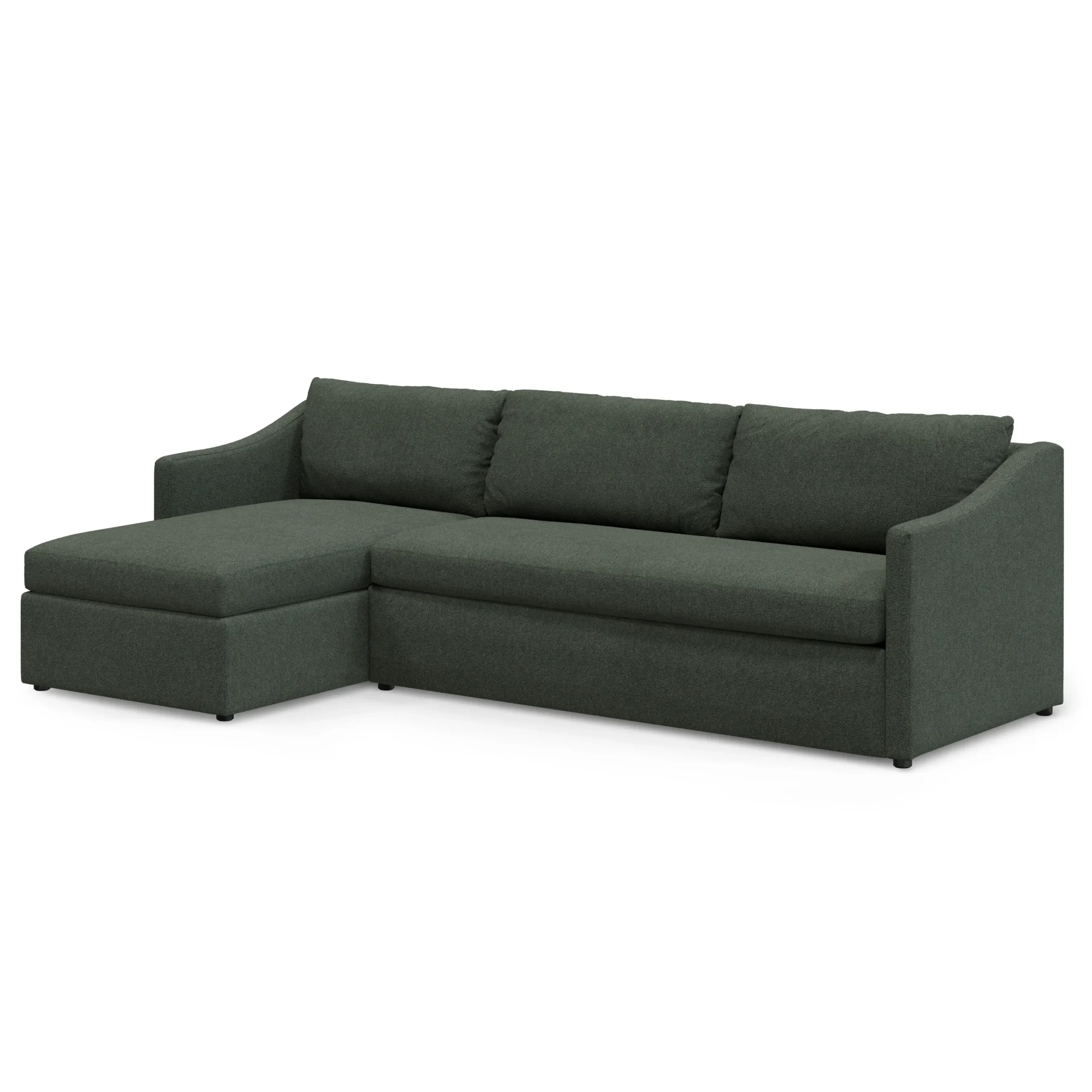 Landry 109_ Left Storage Sleeper Sectional - Green Wool Bouclé - Image 3