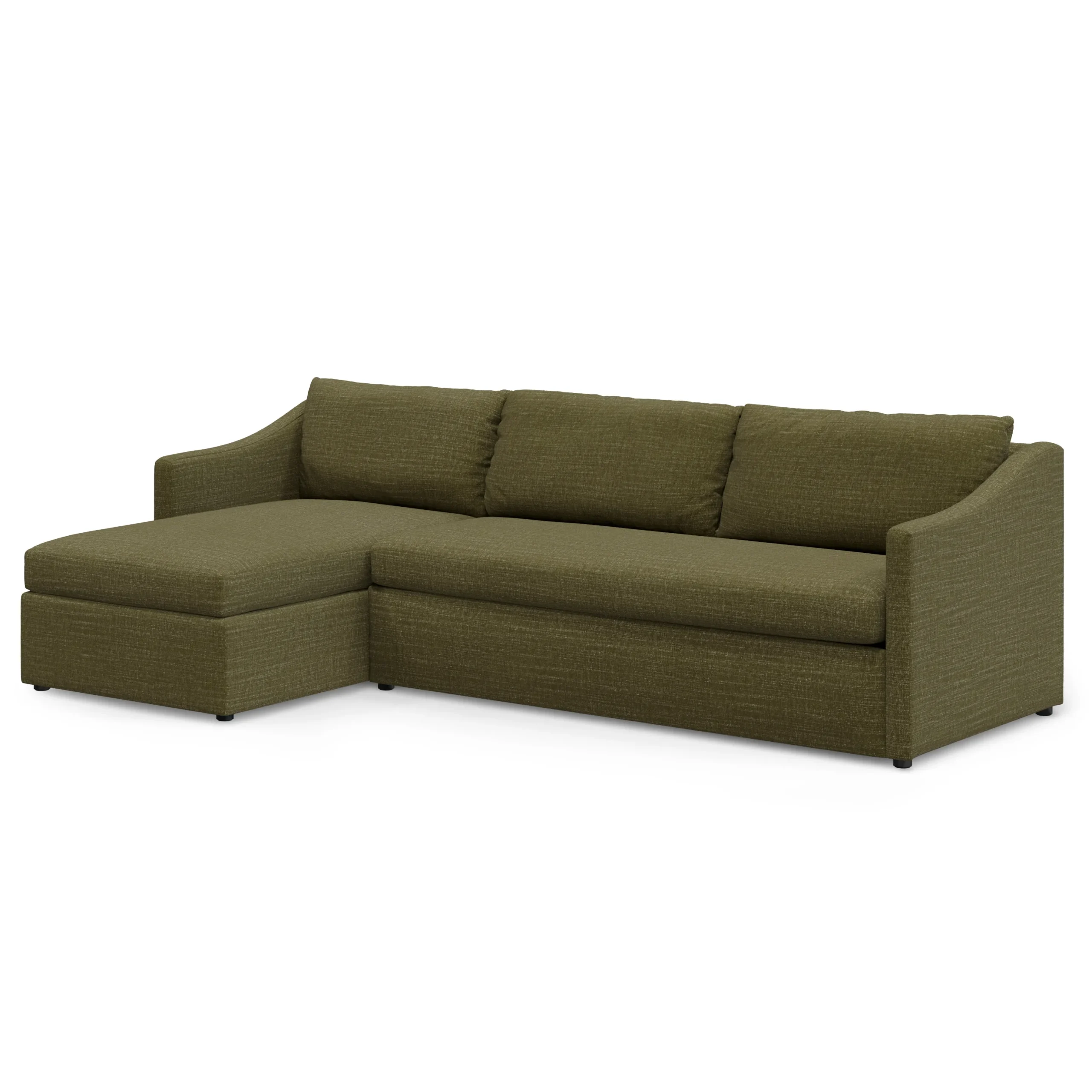 Landry 109_ Left Storage Sleeper Sectional - Napa Moss - Image 3