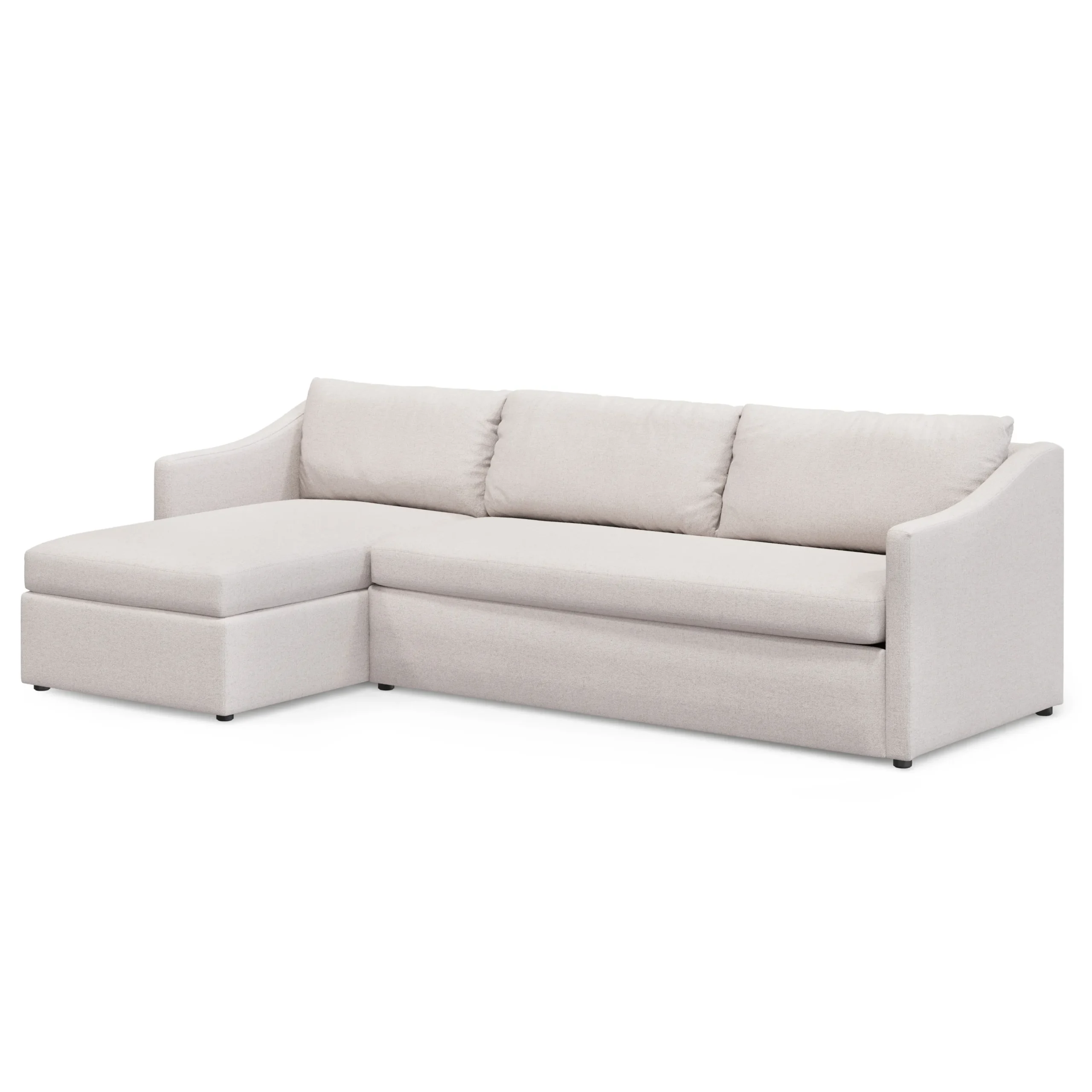 Landry 109_ Left Storage Sleeper Sectional - Napa White - Image 3