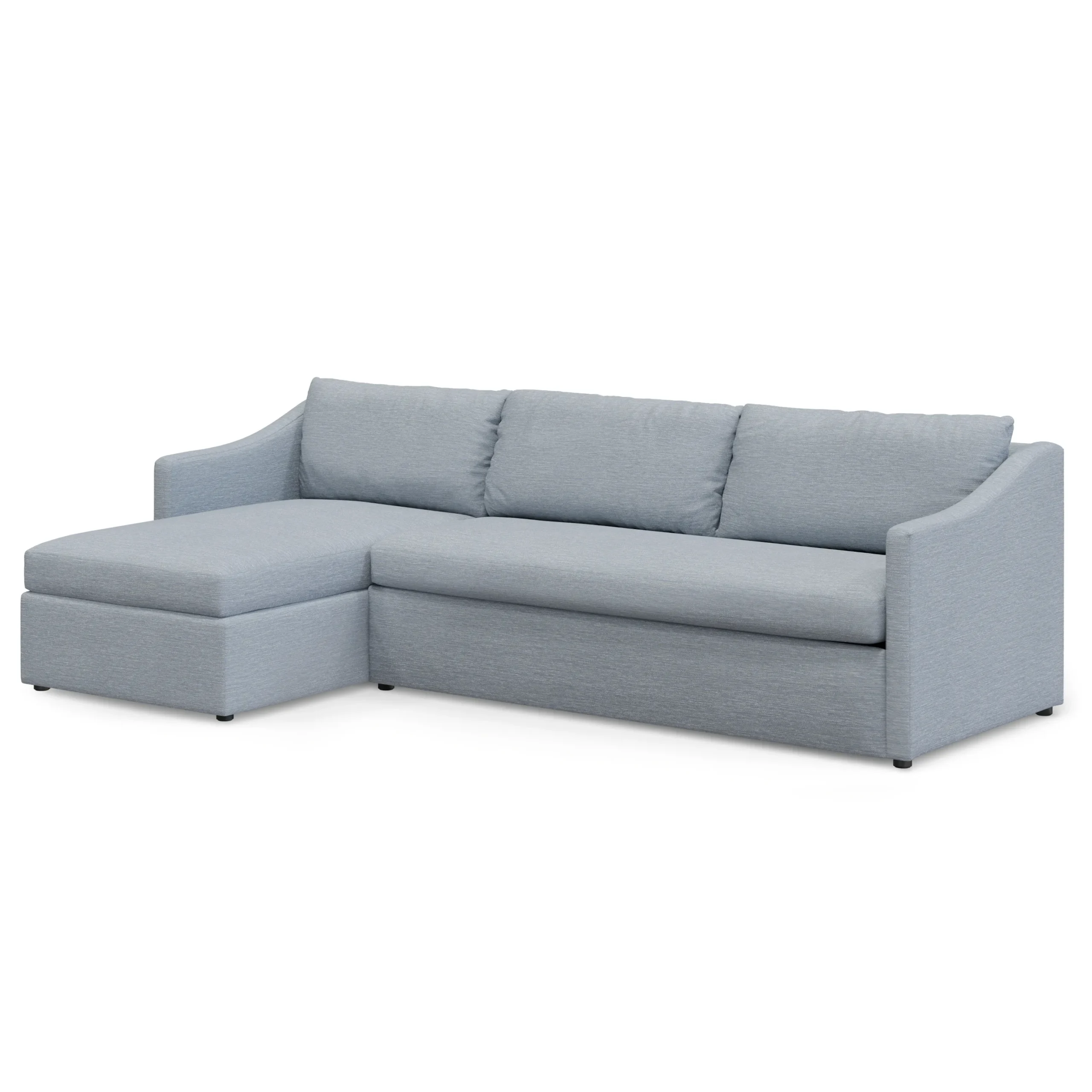 Landry 109_ Left Storage Sleeper Sectional - Silver Light Blue - Image 3