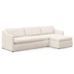 Landry 109_ Right Storage Sleeper Sectional - Ivory Wool Bouclé