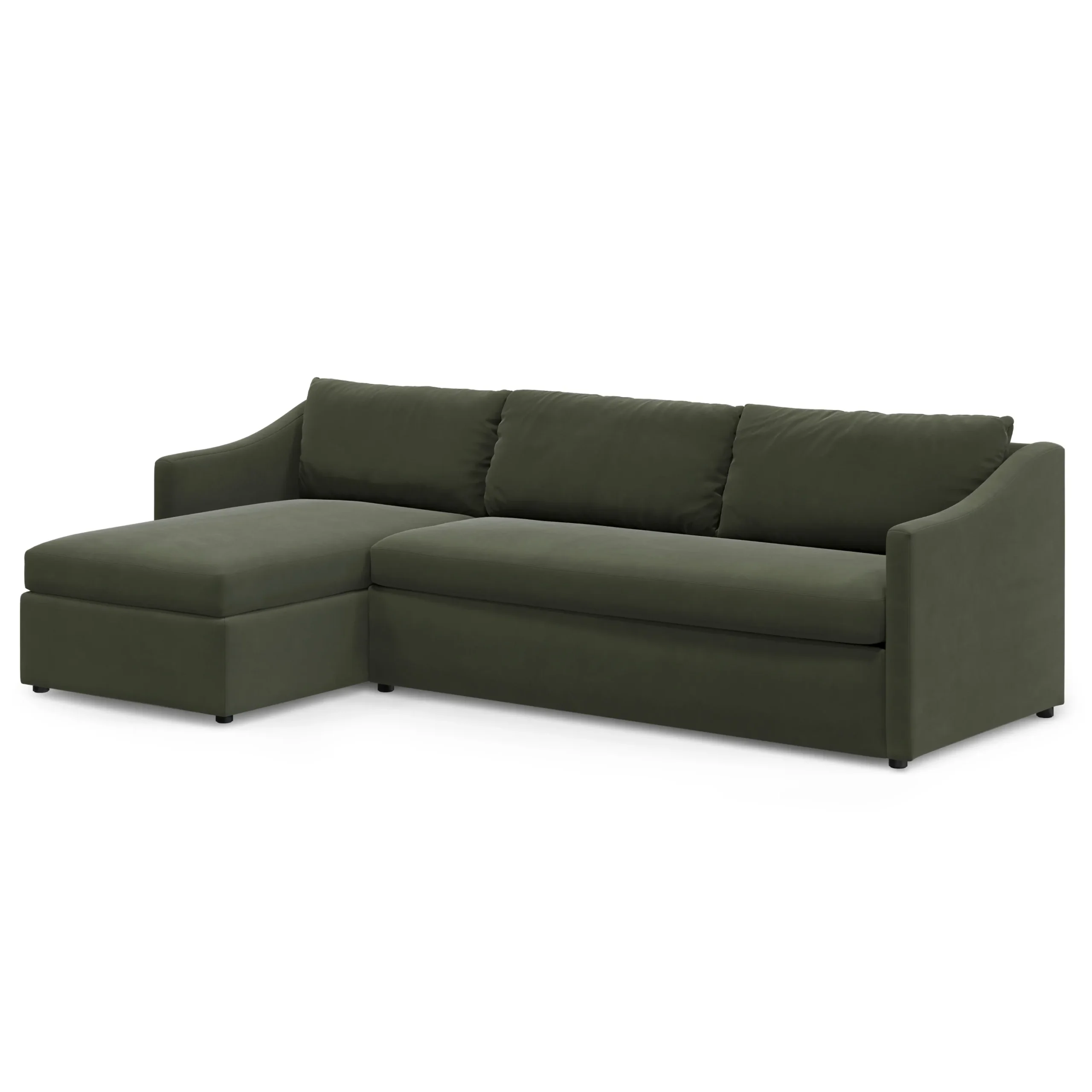 Landry 109_ Velvet Left Storage Sleeper Sectional - Hale Fir Green - Image 3