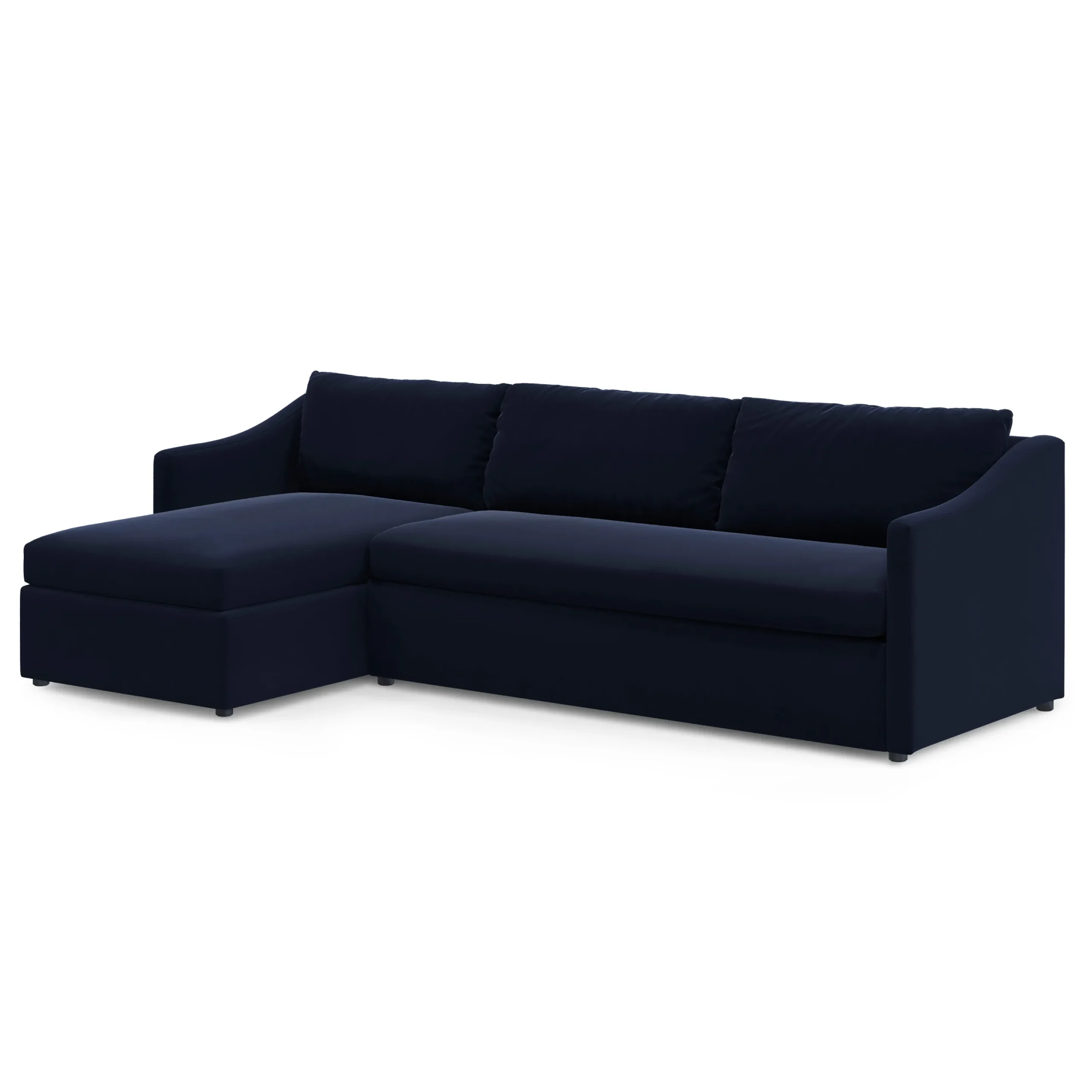 Landry 109_ Velvet Left Storage Sleeper Sectional - Hale Ink - Image 3