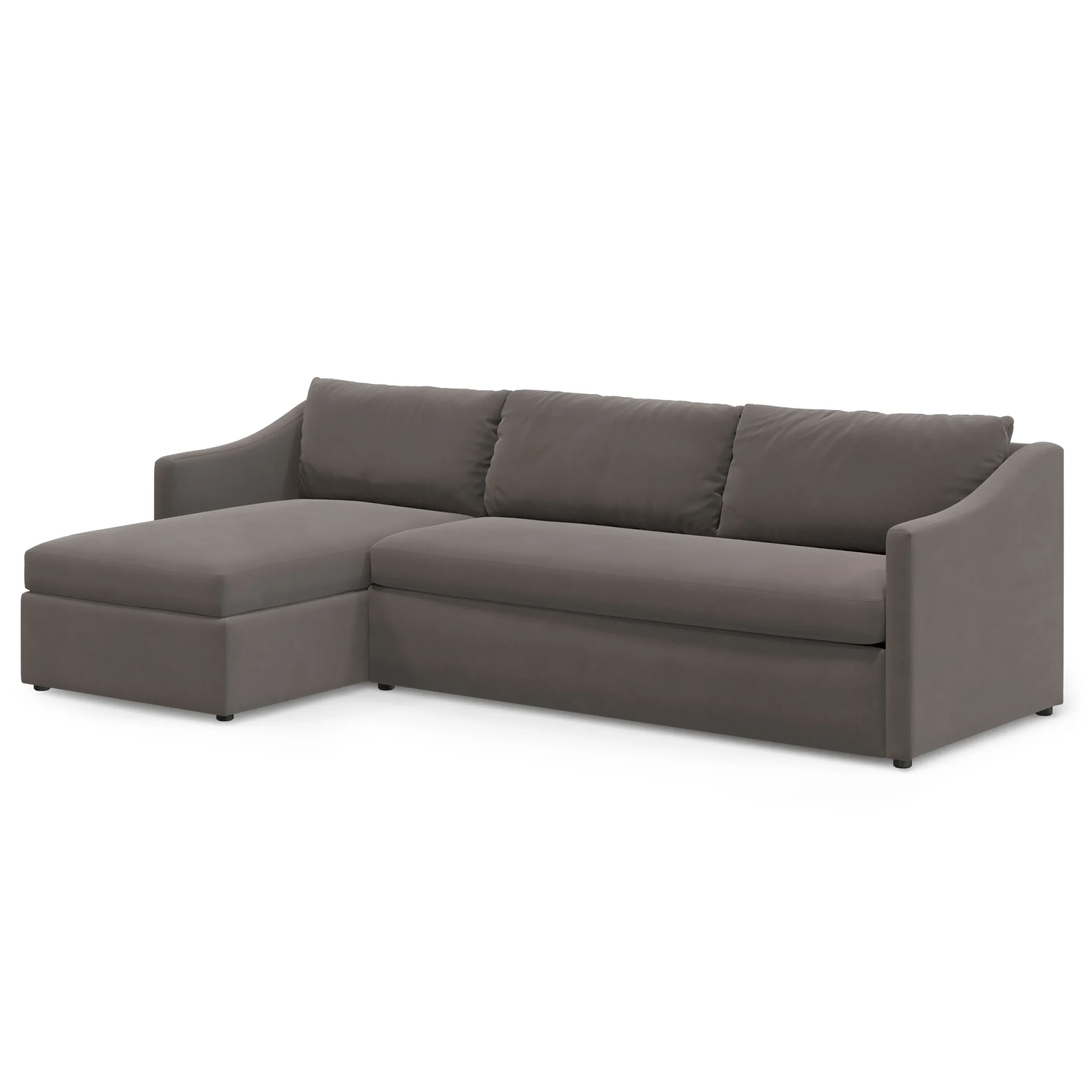 Landry 109_ Velvet Left Storage Sleeper Sectional - Hale Warm Gray - Image 3