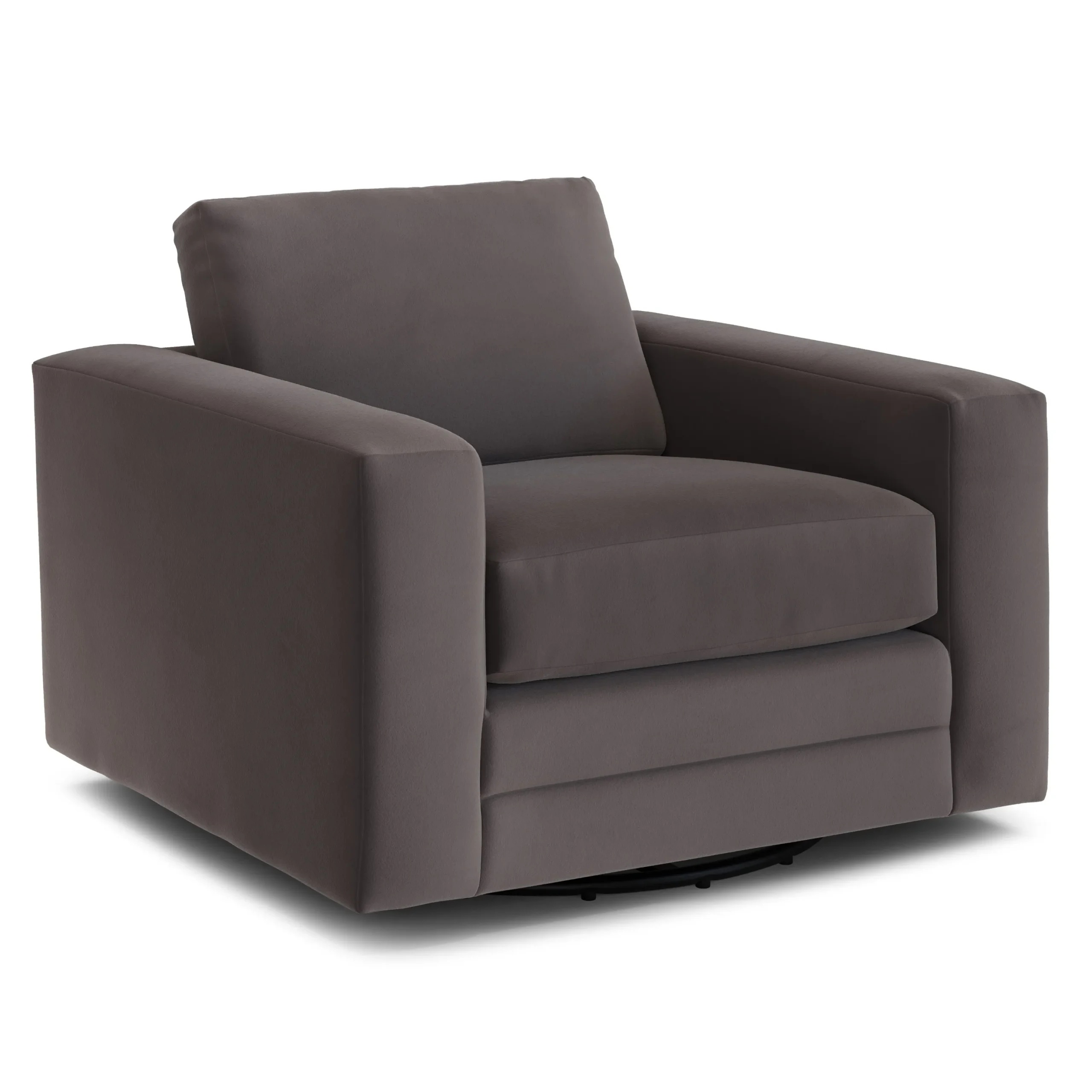 Riley 42_ Grand Velvet Swivel Chair - Hale Warm Gray - Image 5
