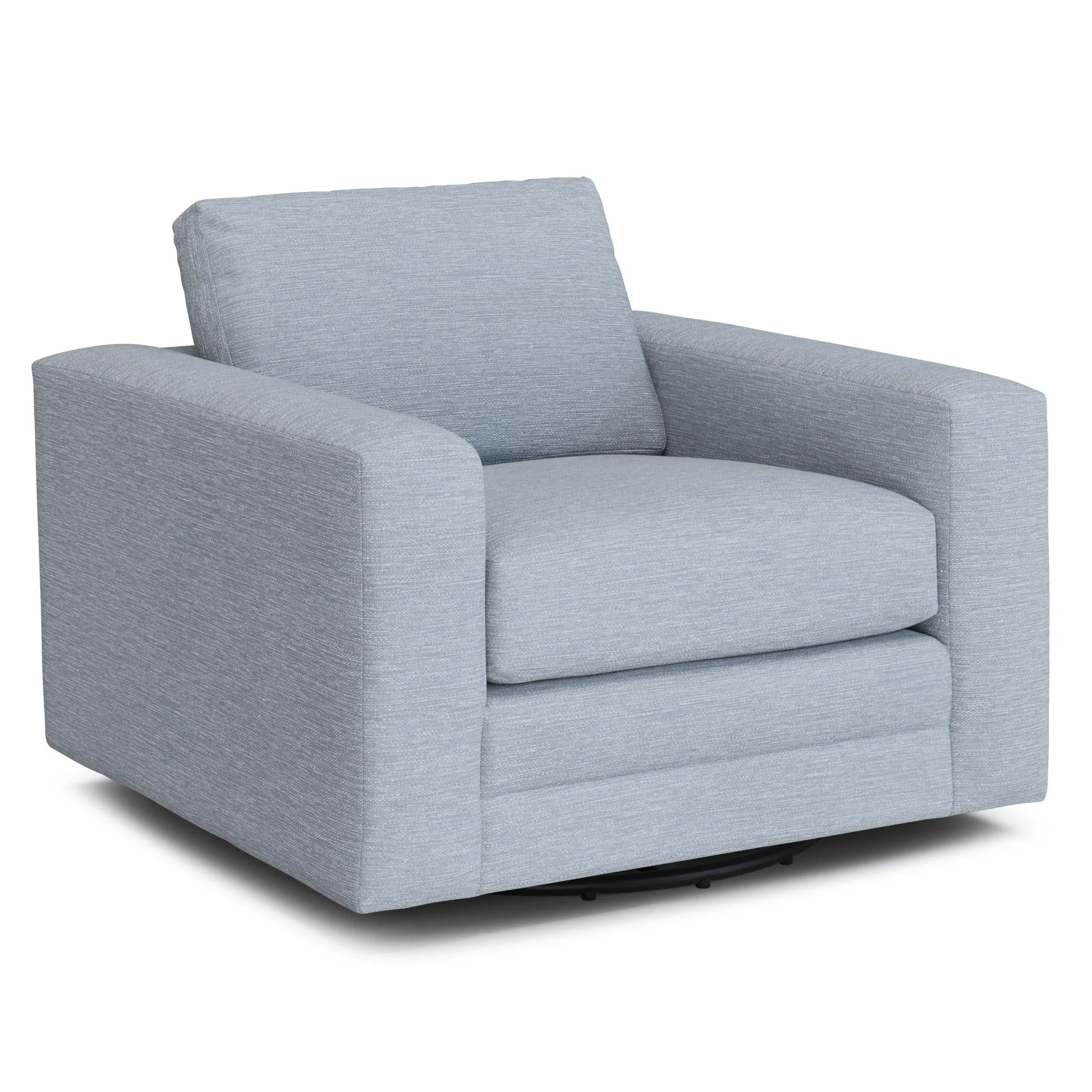 Riley 42_ Grand Swivel Chair - Silver Light Blue - Image 5