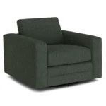 Riley 42_ Grand Swivel Chair - Green Wool Bouclé