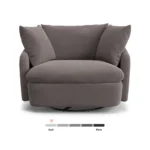 Leigh 47_ Velvet Grand Swivel Lounge Chair - Hale Warm Gray