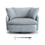 Leigh 47_ Grand Swivel Lounge Chair - Silver Light Blue
