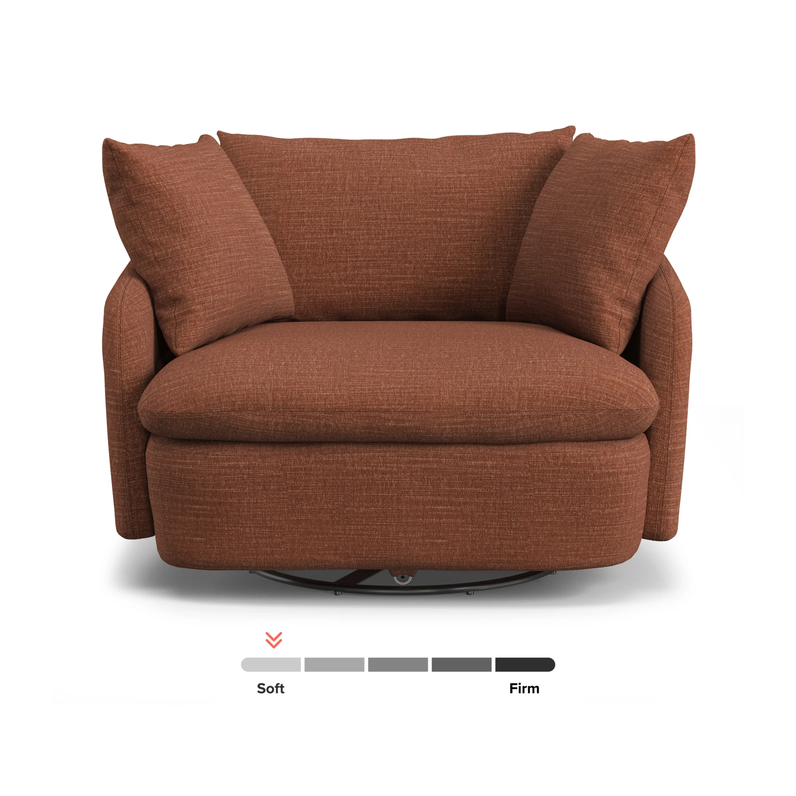 Leigh 47_ Grand Swivel Lounge Chair - Napa Rust - Image 6
