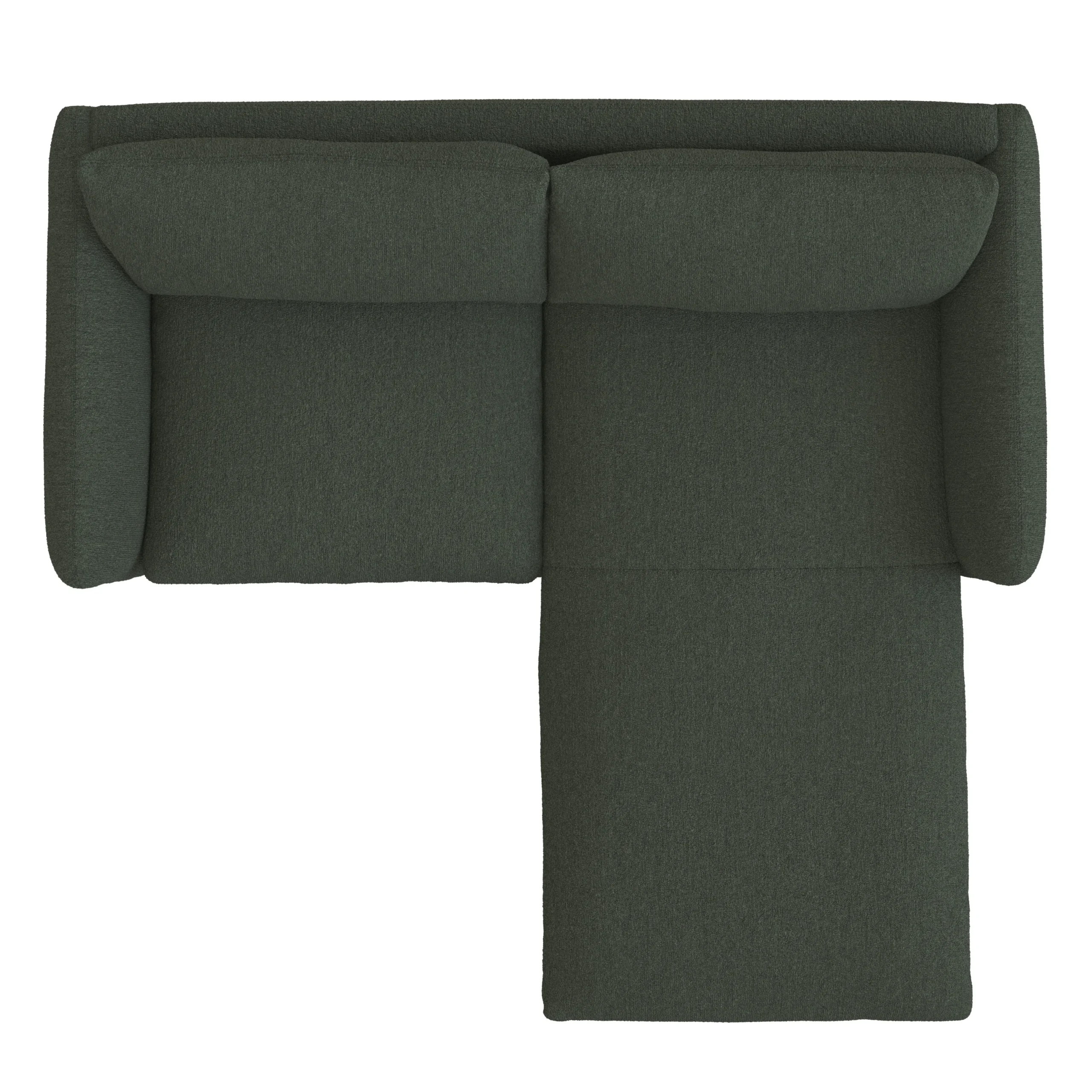 Leigh 86_ Reversible Storage Sleeper Sectional - Green Wool Bouclé - Image 3