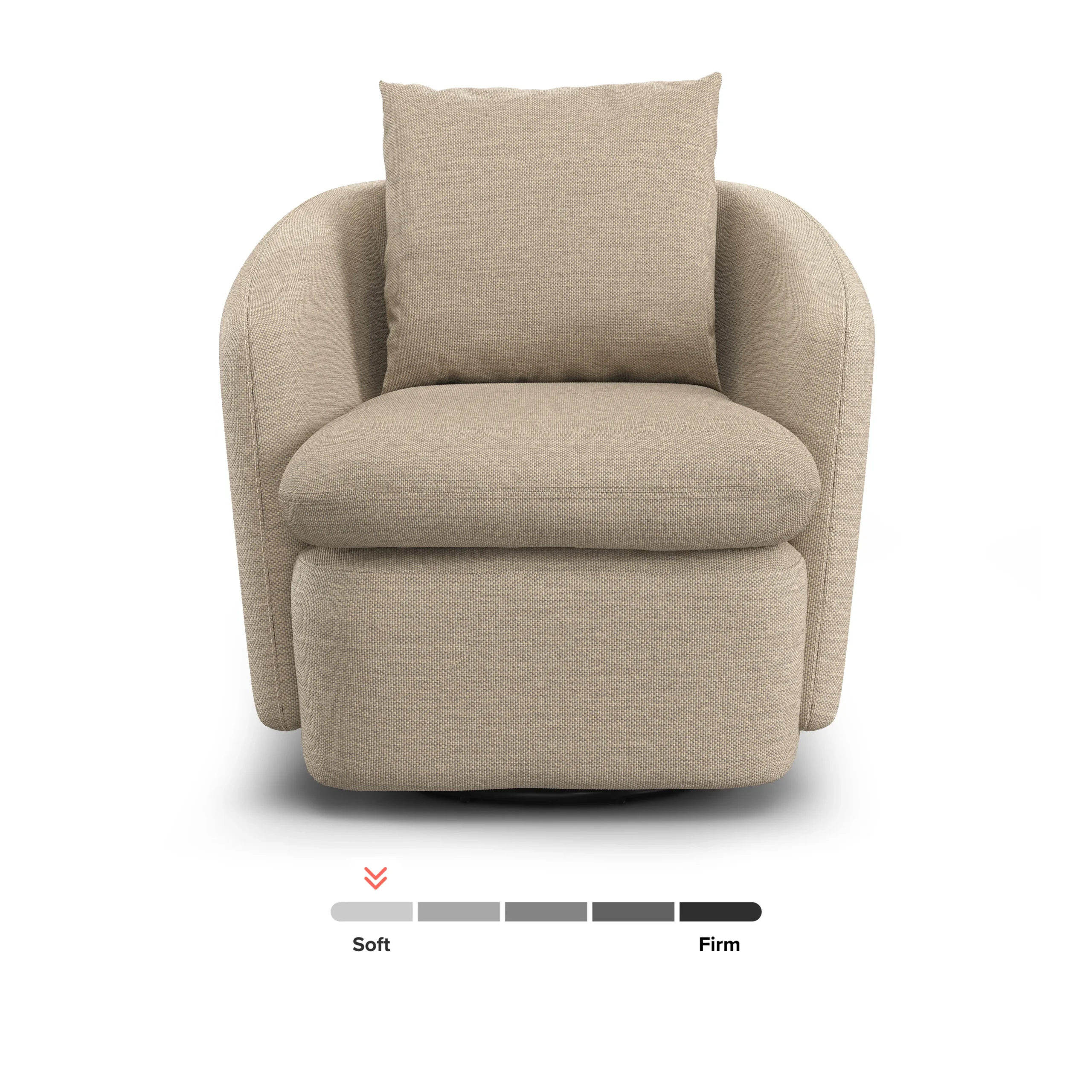 Leigh 33_ Swivel Lounge Chair - Silver Taupe - Image 4