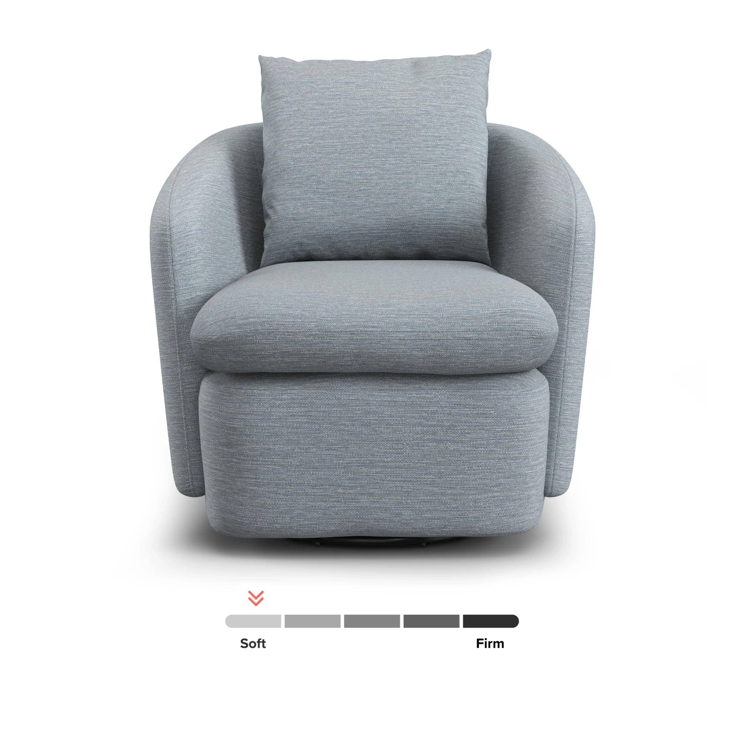 Leigh 33_ Swivel Lounge Chair - Silver Light Blue - Image 3