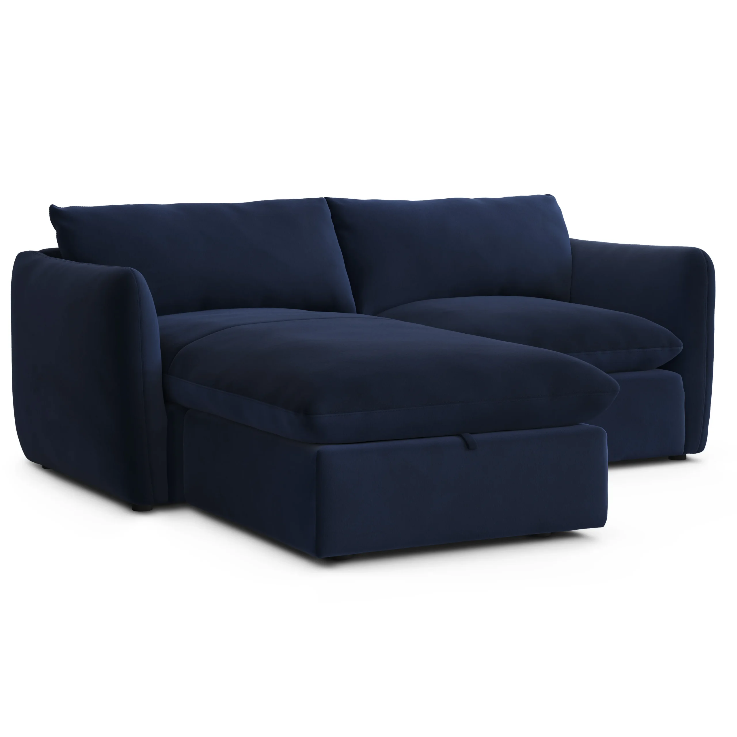 Leigh 86_ Velvet Reversible Storage Sectional - Hale Ink - Image 3