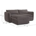 Leigh 86_ Velvet Reversible Storage Sleeper Sectional - Hale Warm Gray