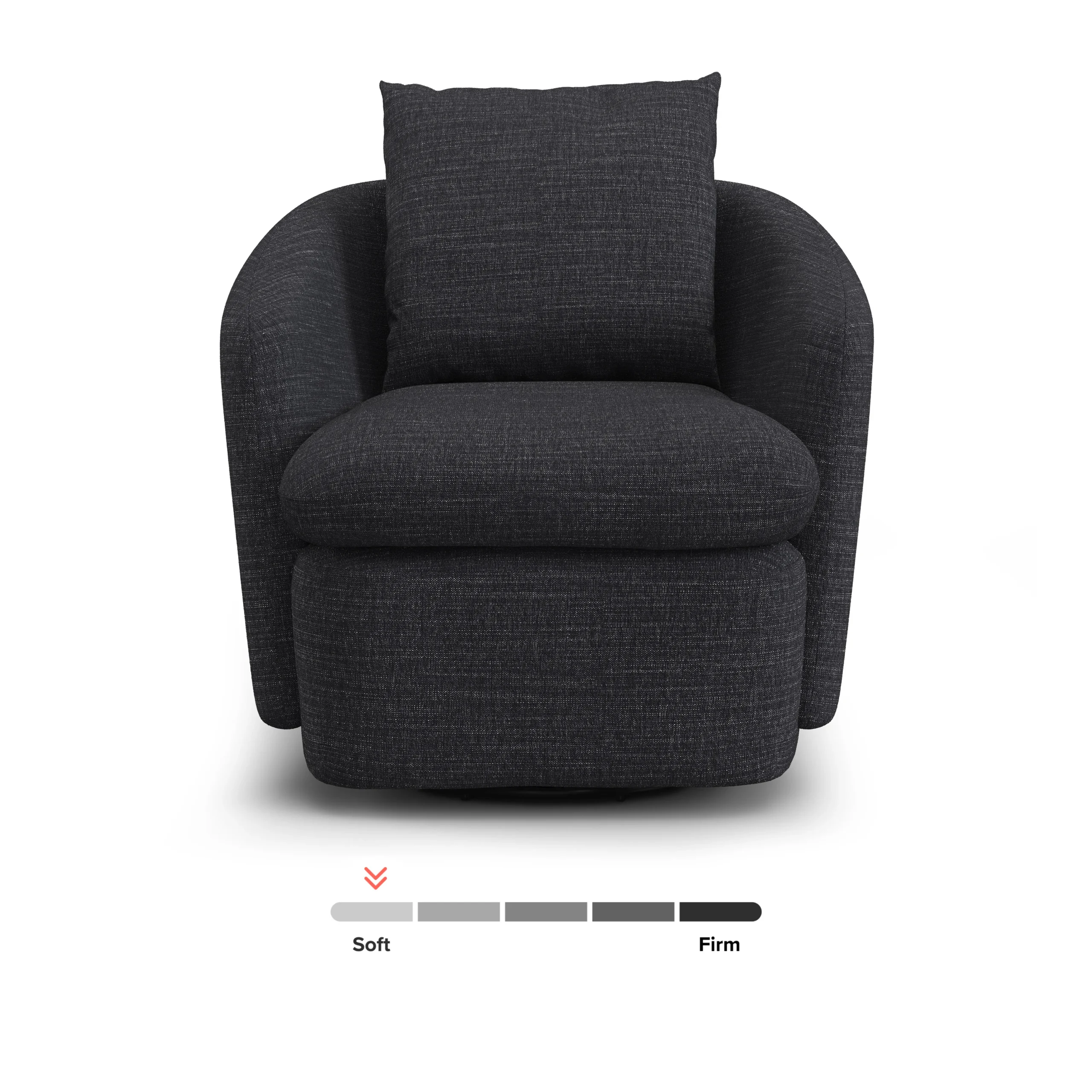 Leigh 33_ Swivel Lounge Chair - Napa Charcoal - Image 4