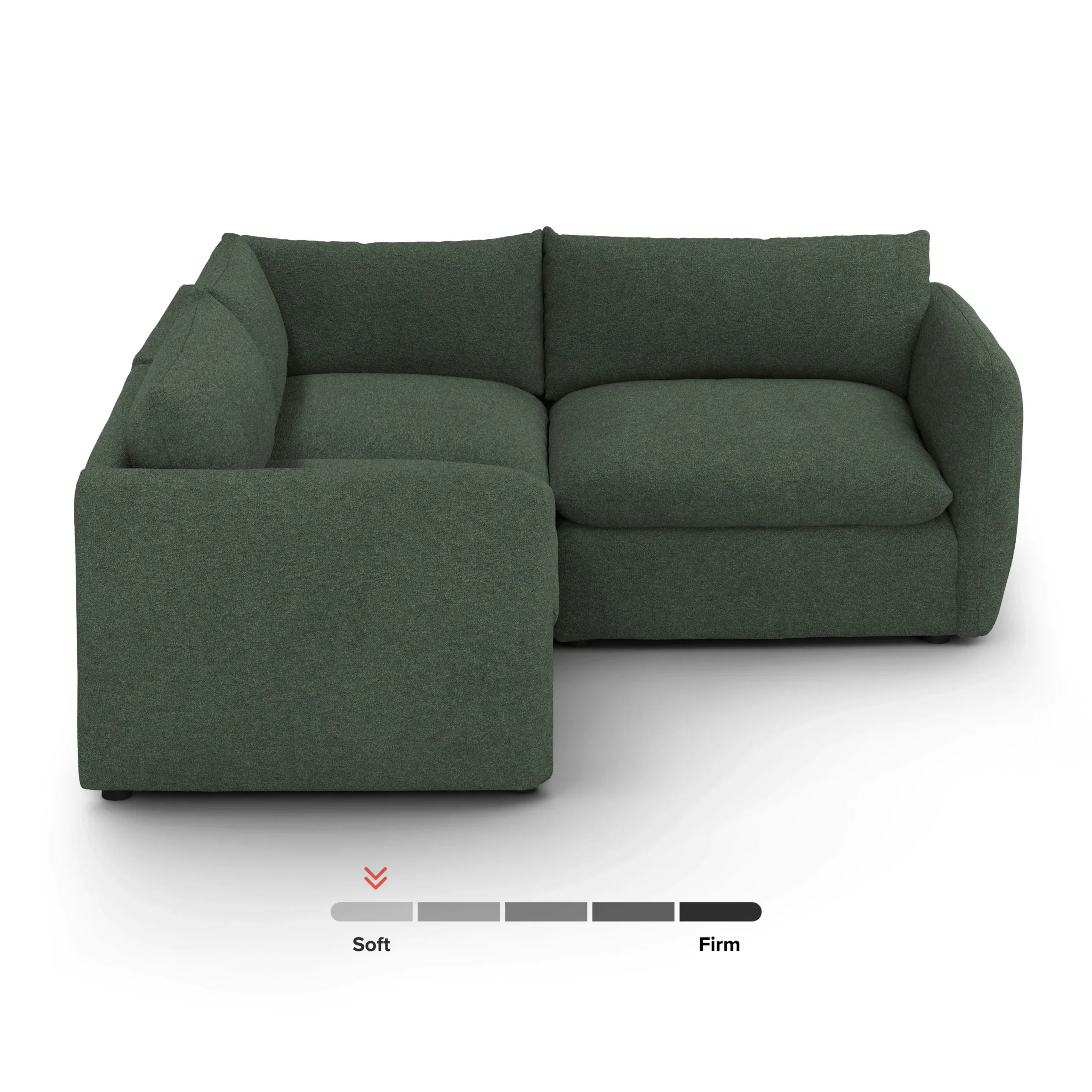 Leigh 87_ Modular Corner Sectional - Green Wool Bouclé - Image 3