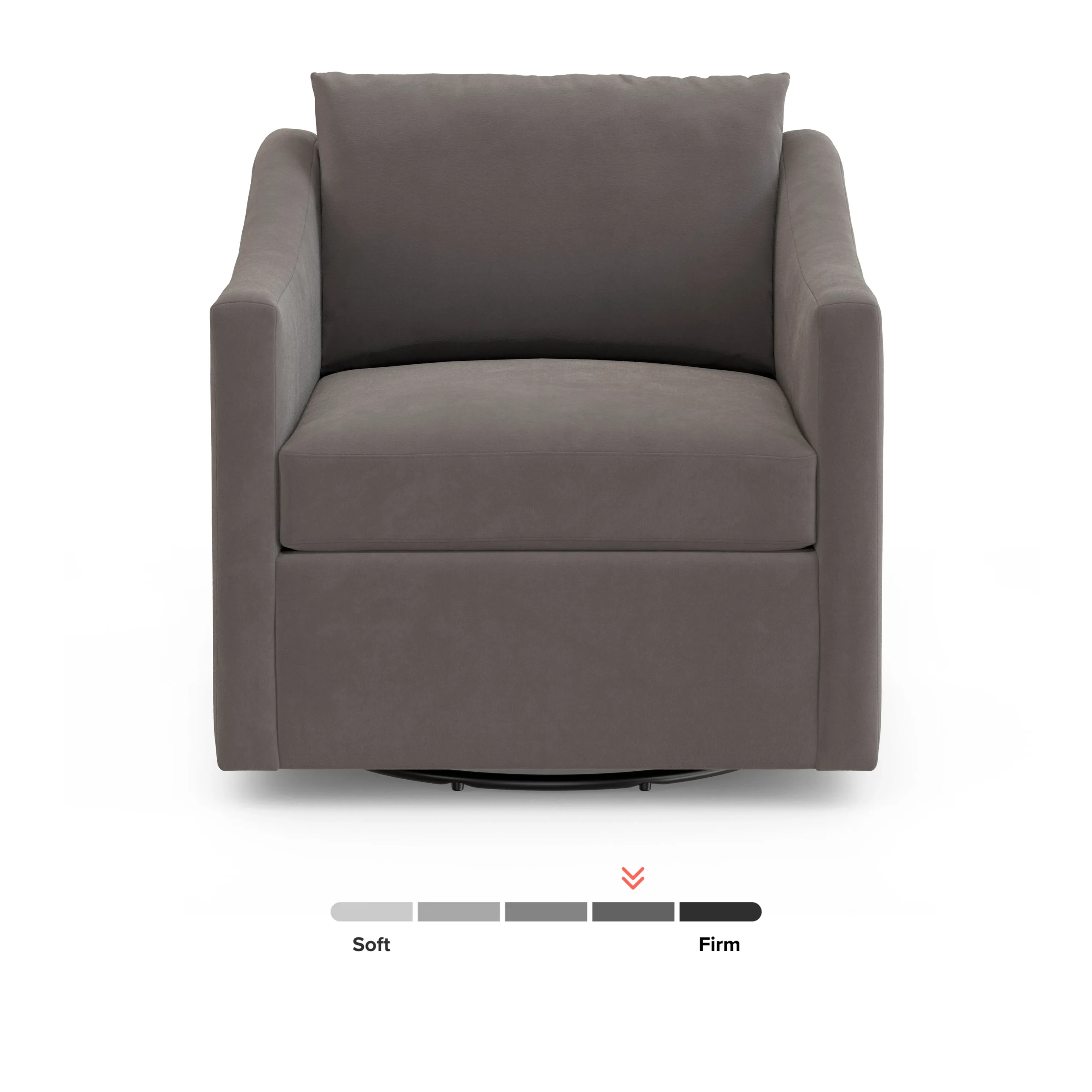 Landry 32.25_ Velvet Swivel Lounge Chair - Hale Warm Gray - Image 4