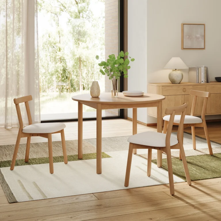 Ulka Dining Chair - White Oak and Ratine Ivory