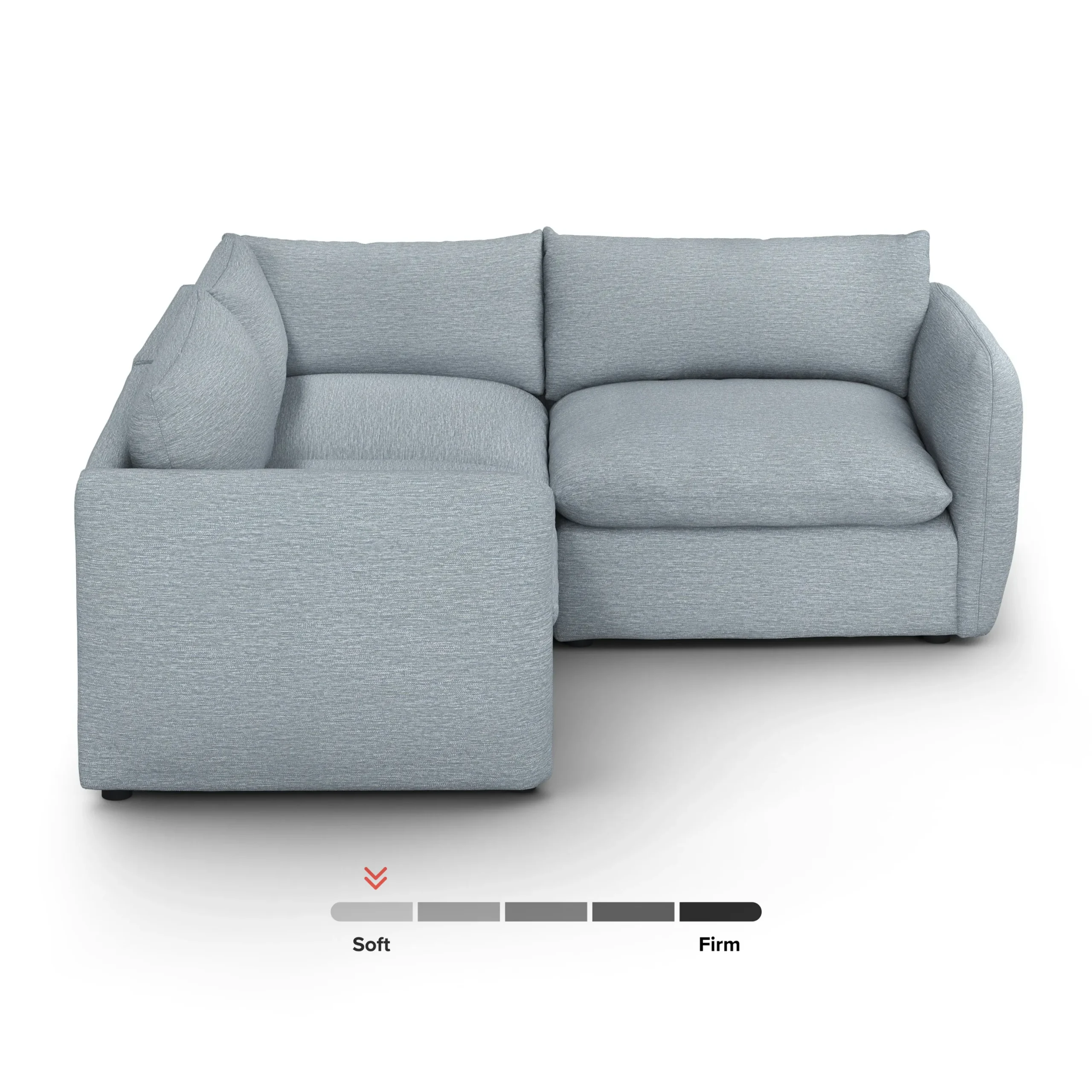 Leigh 87_ Modular Corner Sectional - Silver Light Blue - Image 3