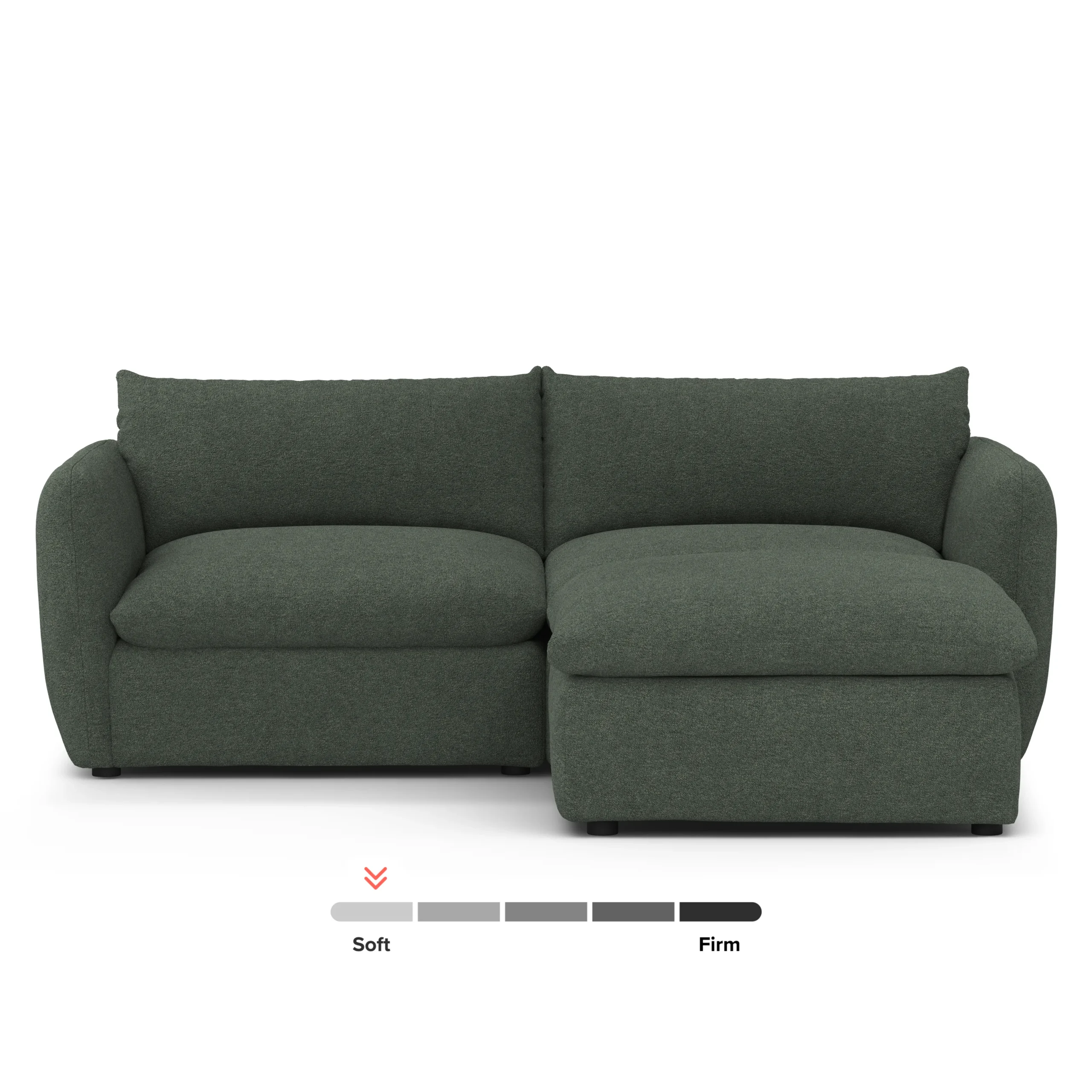 Leigh 92_ Modular Sectional - Green Wool Bouclé - Image 3