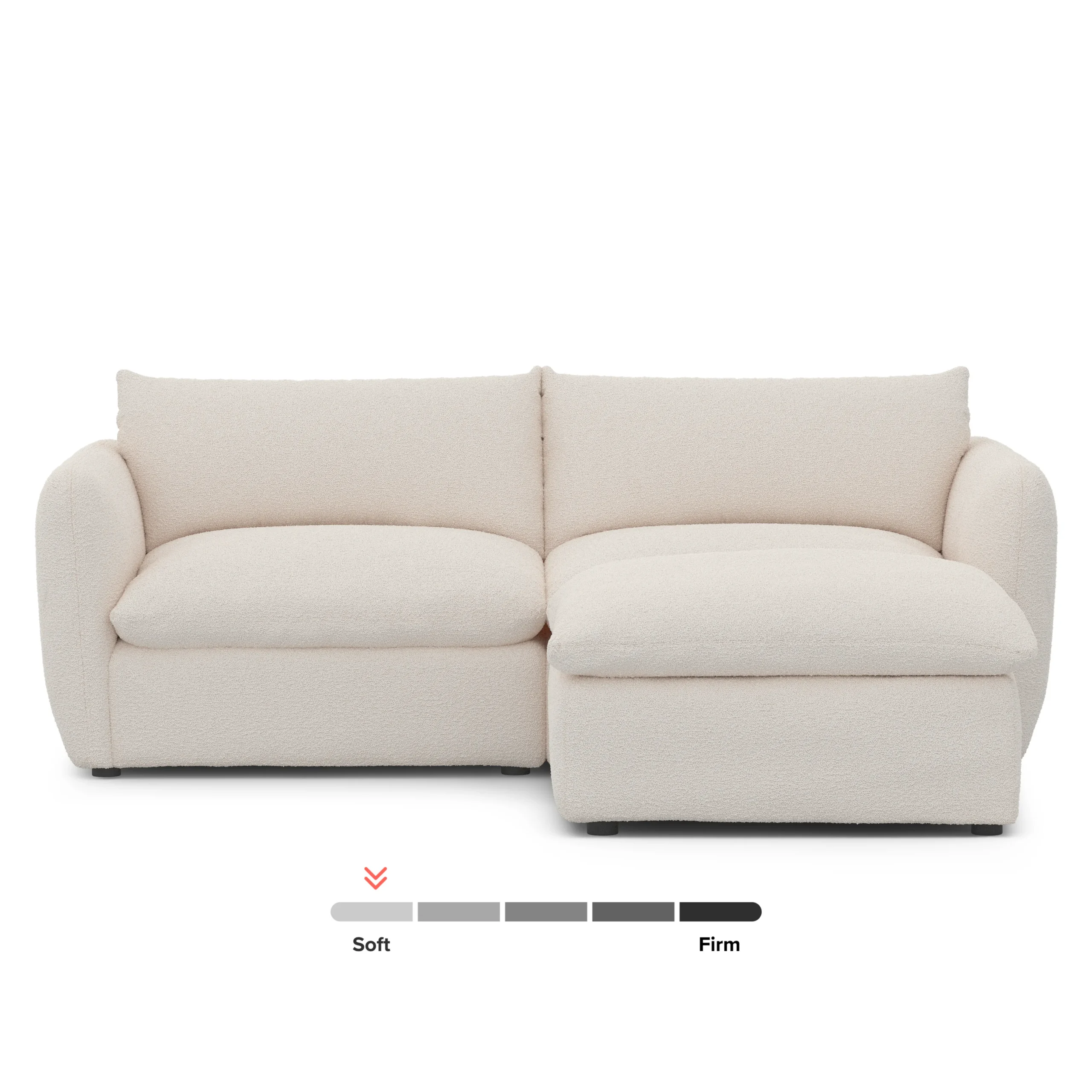 Leigh 92_ Modular Sectional -  Ivory Wool Bouclé - Image 3