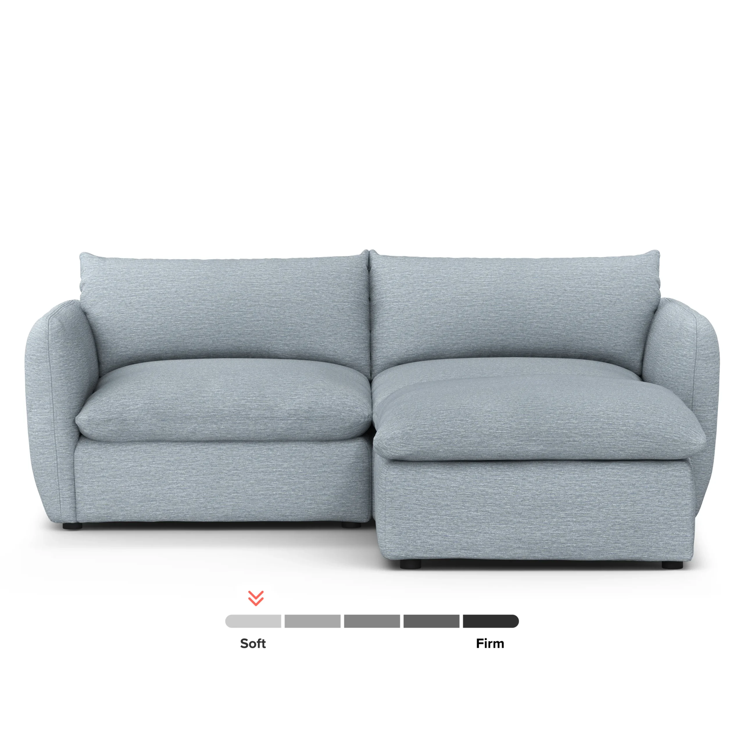 Leigh 92_ Modular Sectional - Silver Light Blue - Image 3