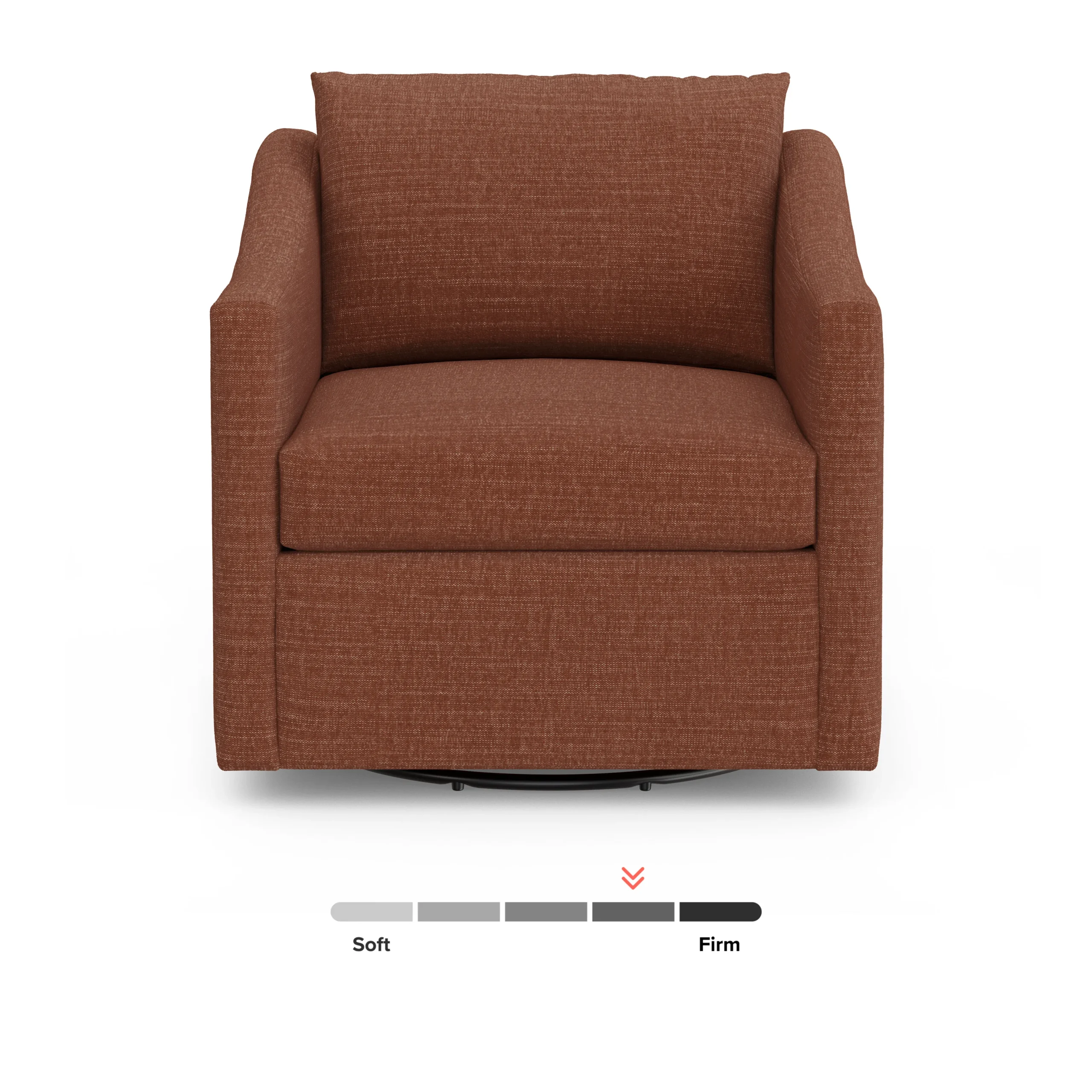 Landry 32.25_ Swivel Lounge Chair - Napa Rust - Image 4
