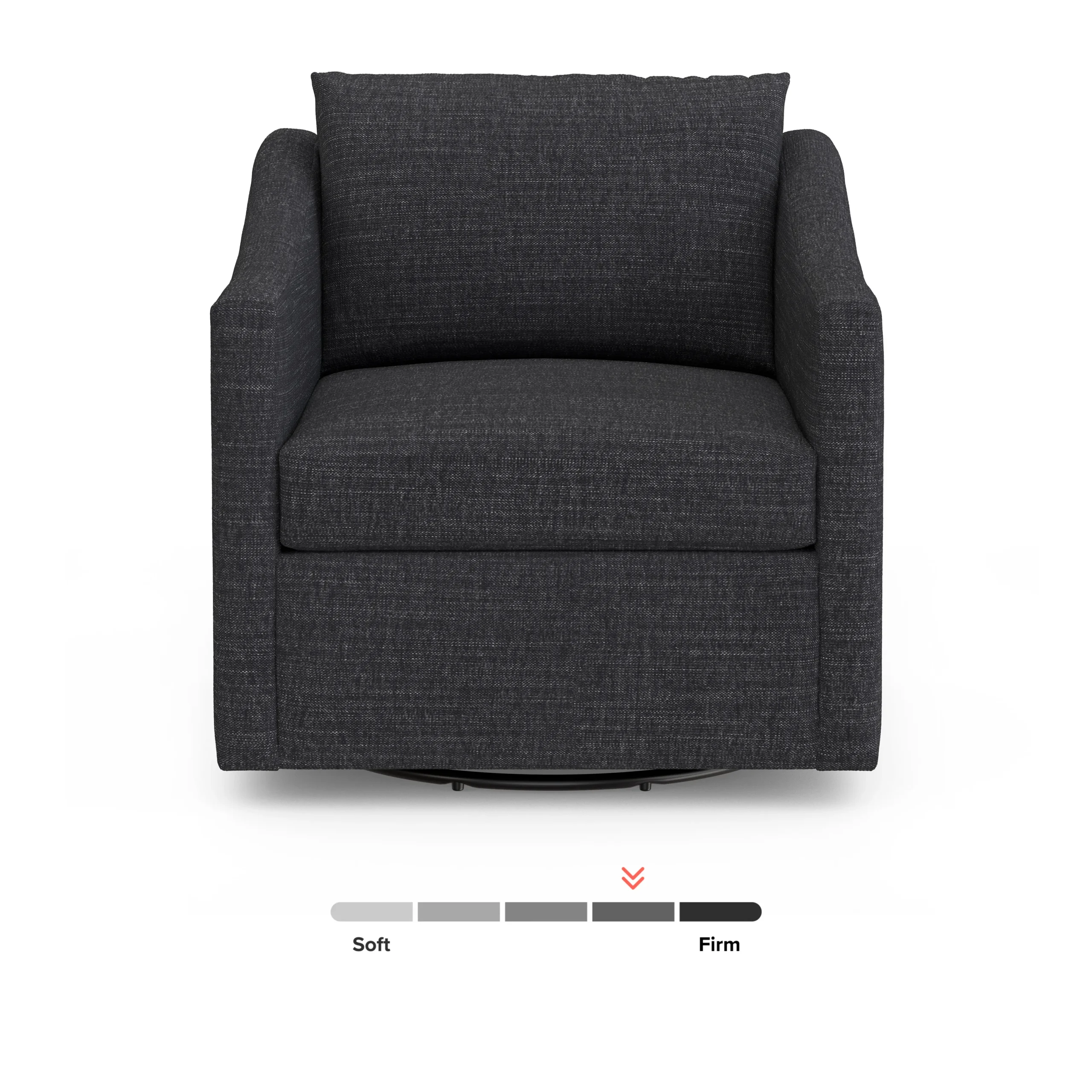 Landry 32.25_ Swivel Lounge Chair - Napa Charcoal - Image 4